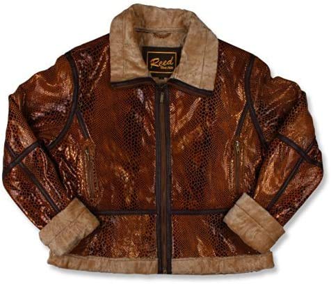 REED Women's Snake Leather Jacket - Stylish Faux Snake Skin Biker Jacket for Women | Fashionable Outerwear for Night Out, Party & Casual Wear