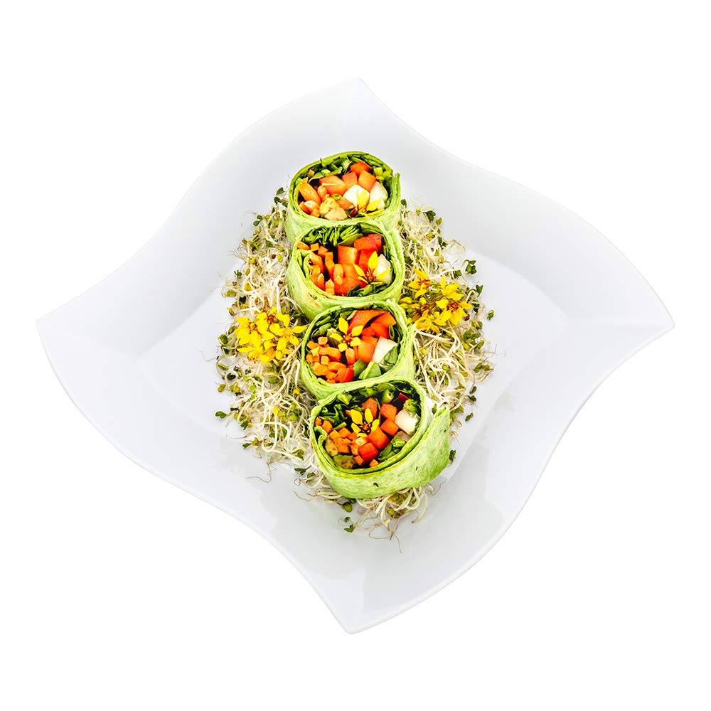 Restaurantware 9 Inch Square Salad Plates - 100 Pack Seagreen Plastic Disposable Dinner Plates with Wavy Edges for Weddings, Birthdays & Special Events | Perfect for Buffets, Catering & Outdoor Parties