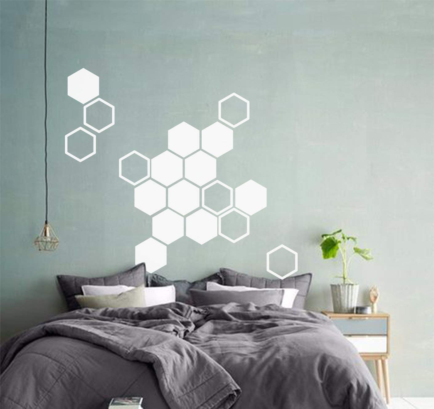Hexagon Honeycomb Wall Decals - Gold Geometric Vinyl Stickers for Home, Office & Bedroom Decor - Perfect for Nursery, Living Room & DIY Interior Design Projects