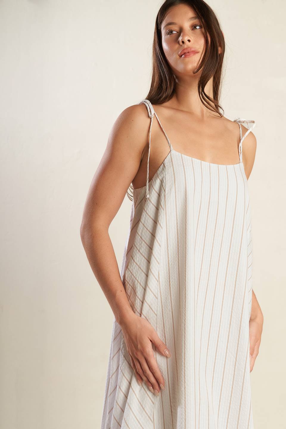 JUST WONDERING Woven Midi Dress for Women - Flowy Summer Boho Dress for Beach, Vacation & Casual Outings
