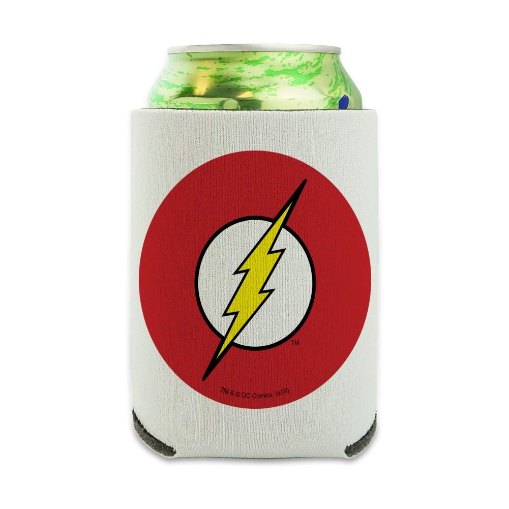 The Flash Lightning Bolt Logo Can Cooler - Insulated Collapsible Drink Sleeve for Beer & Soda Cans - Perfect for Parties, BBQs, and Outdoor Adventures