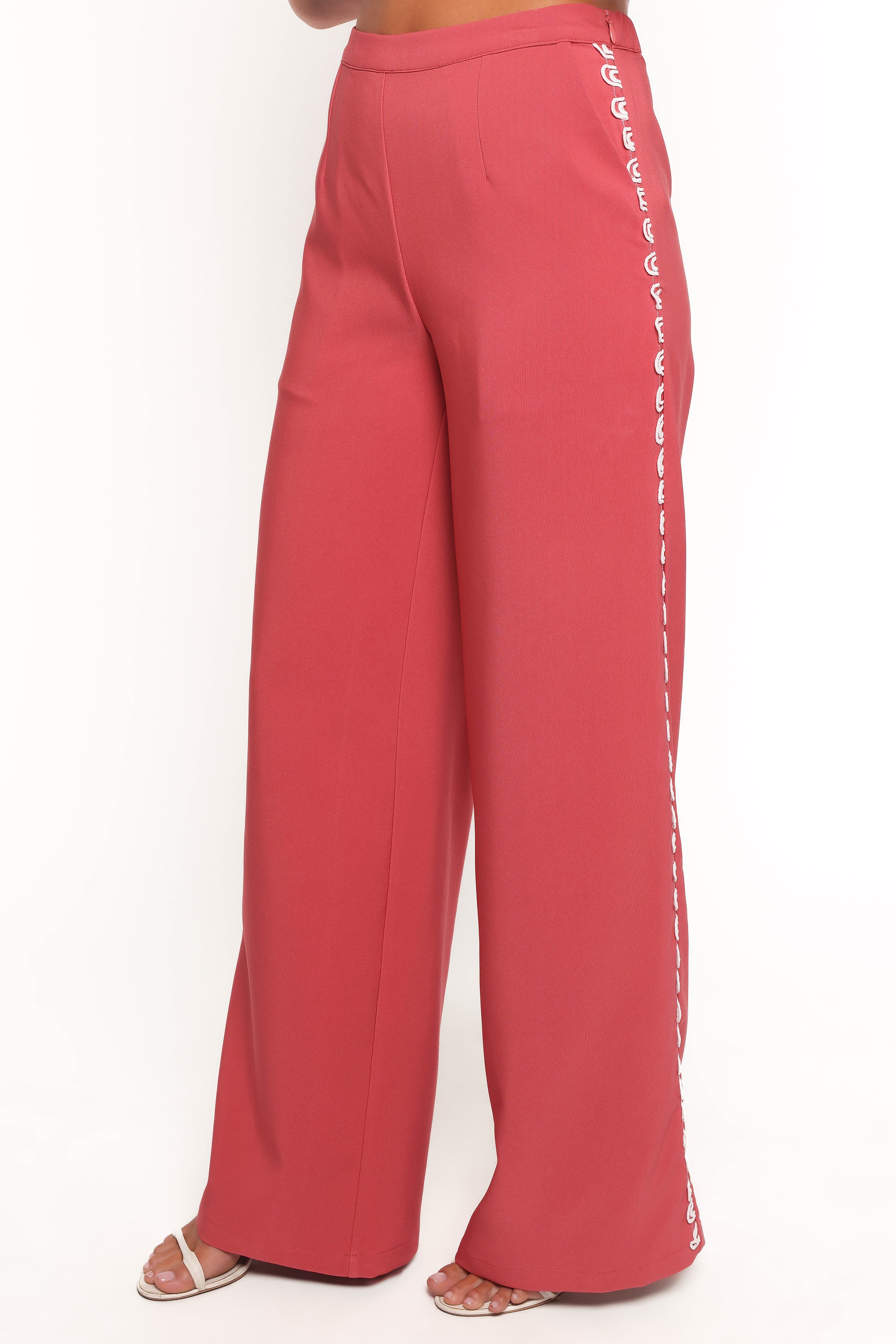 Cayla Pant - Women's High Waisted Stretch Pants in Brick Red | Comfortable & Stylish for Work, Travel & Casual Wear