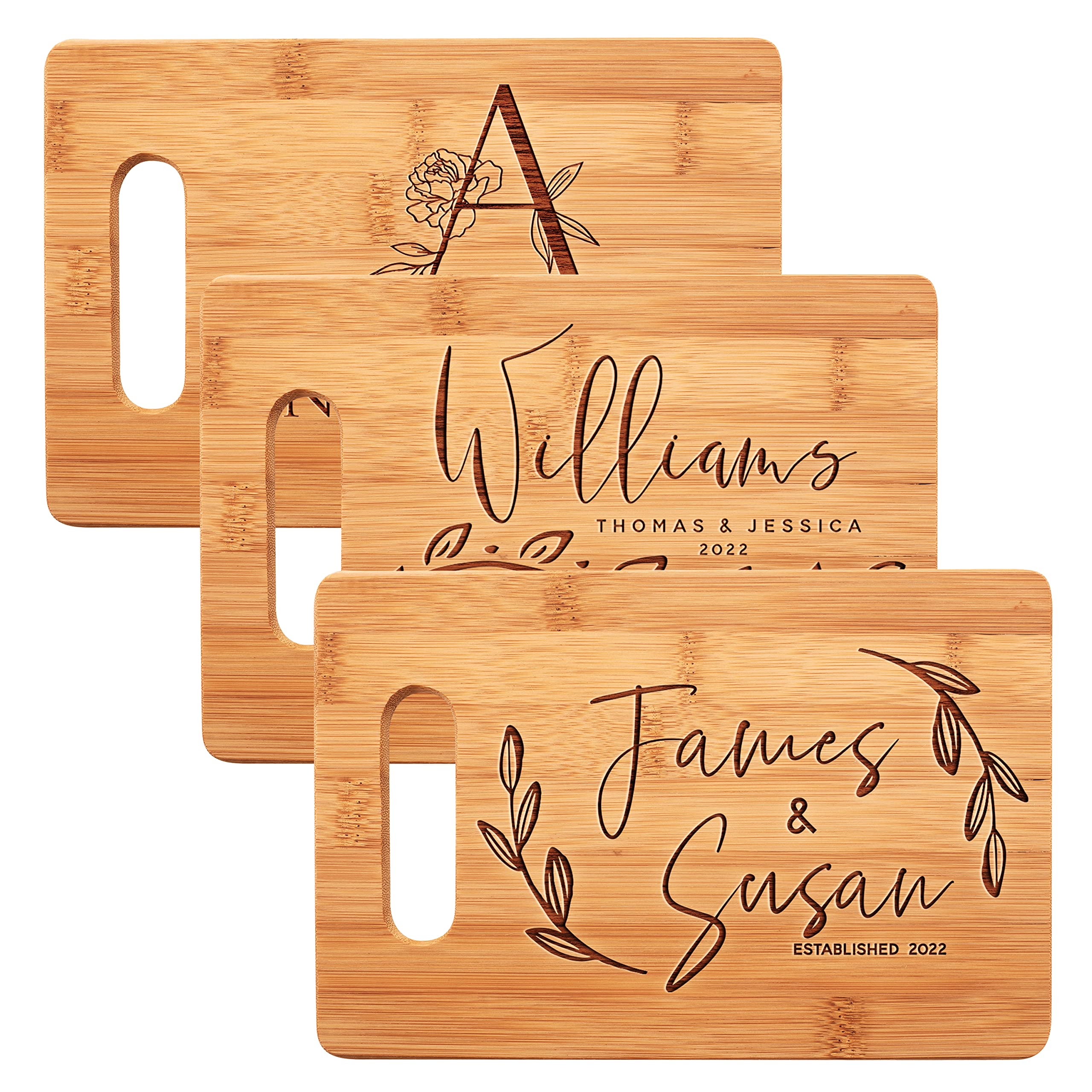 Personalized Wooden Cutting Board - Custom Engraved Kitchen Gift for Wedding, Housewarming, Mom, Dad & Grandma - 11 Unique Designs & 5 Wood Styles - Perfect for Home Cooking & Special Occasions