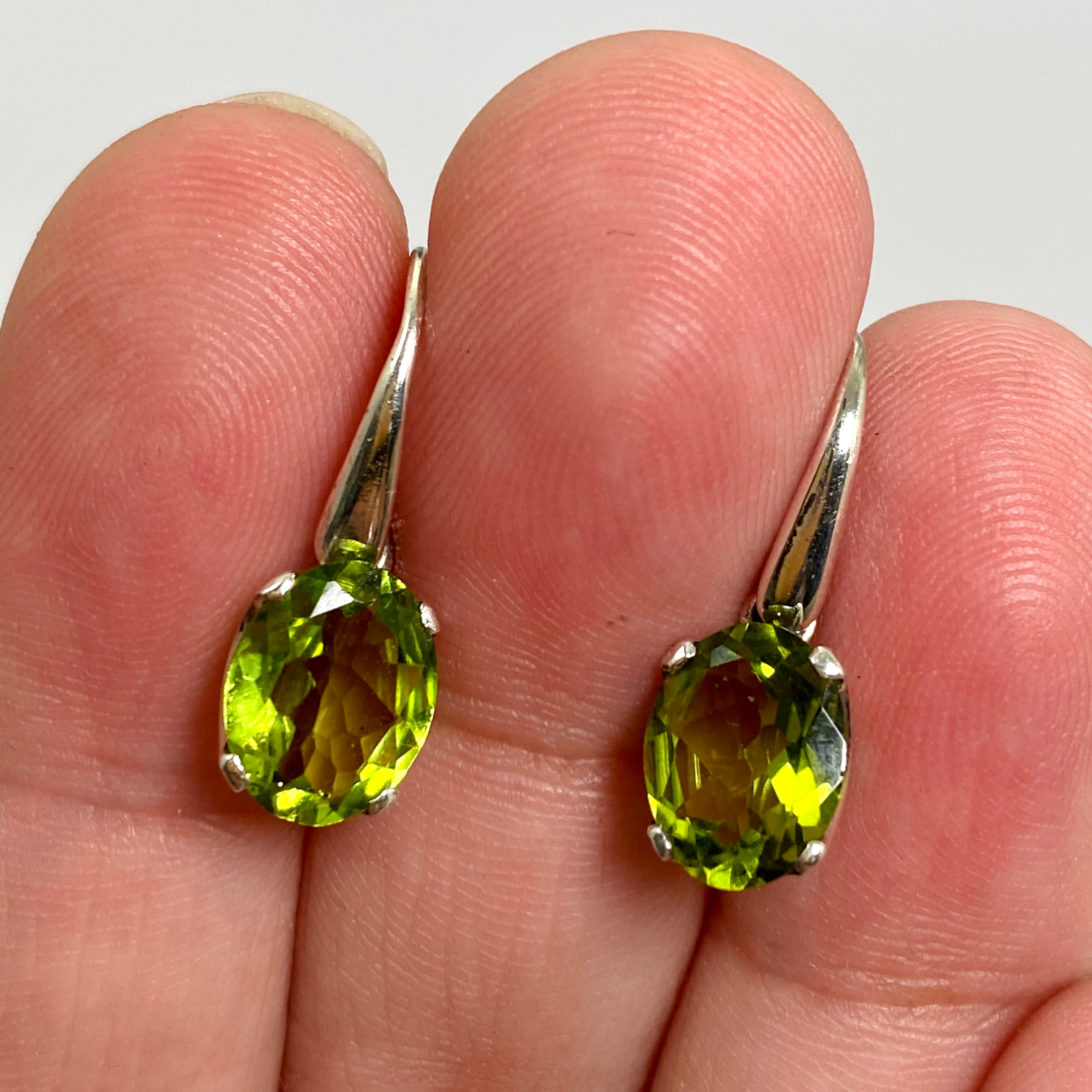 Peridot Oval Faceted Stud Earrings - 14K Gold Plated Dainty Jewelry for Women - Perfect for Everyday Wear, Gift Giving & Special Occasions