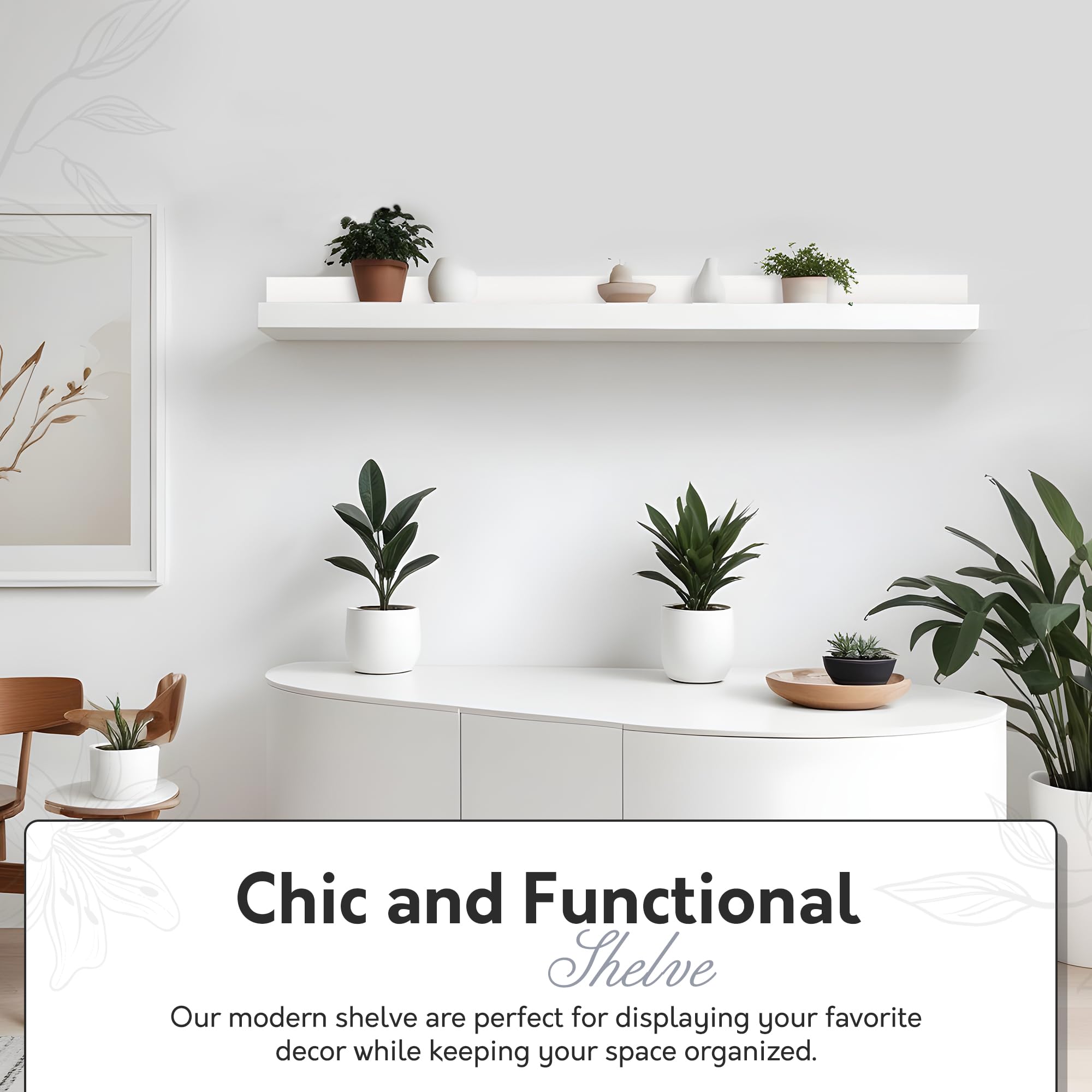 InPlace Floating Wall Shelves Set of 2 - 4.5