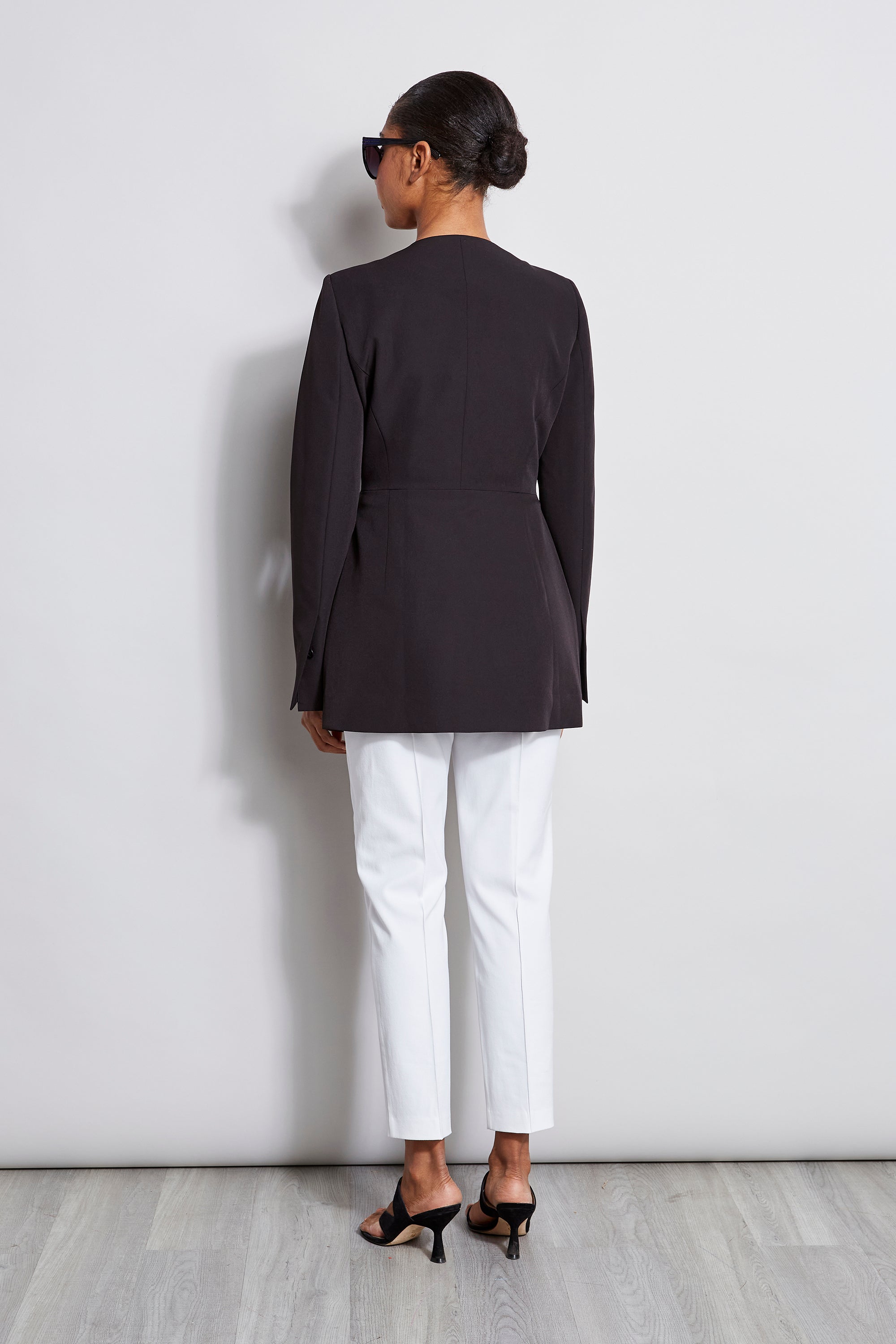 Stylish Pleat Detail Blazer for Women - Trendy Office & Formal Wear - Perfect for Business Meetings, Weddings & Special Events