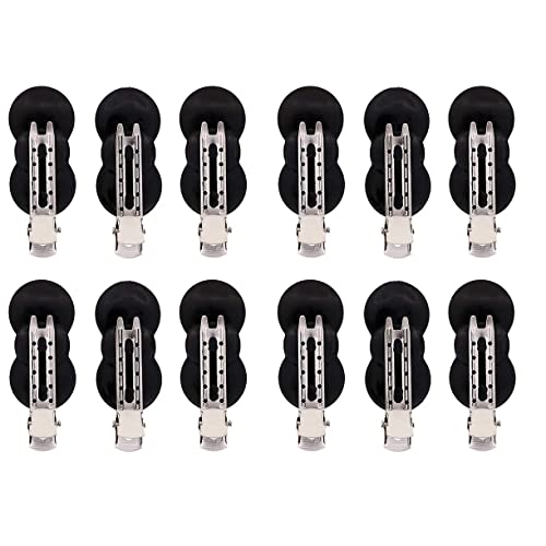 Wizme Section Clips - Professional Salon Hairdressing Clips (12-Pack) | Flat Metal Hair Styling Tools for Cutting, Coloring & Styling | Perfect for Salons & Home Hair Care