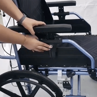 APLUS Lightweight Recliner Wheelchair for Seniors & Adults - Portable Folding Wheelchair with Adjustable Backrest - Perfect for Home, Travel & Outdoor Use