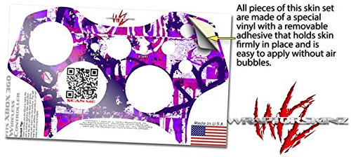 XBOX 360 Controller Skin - Purple Checker Graffiti Decal for Gaming Protection