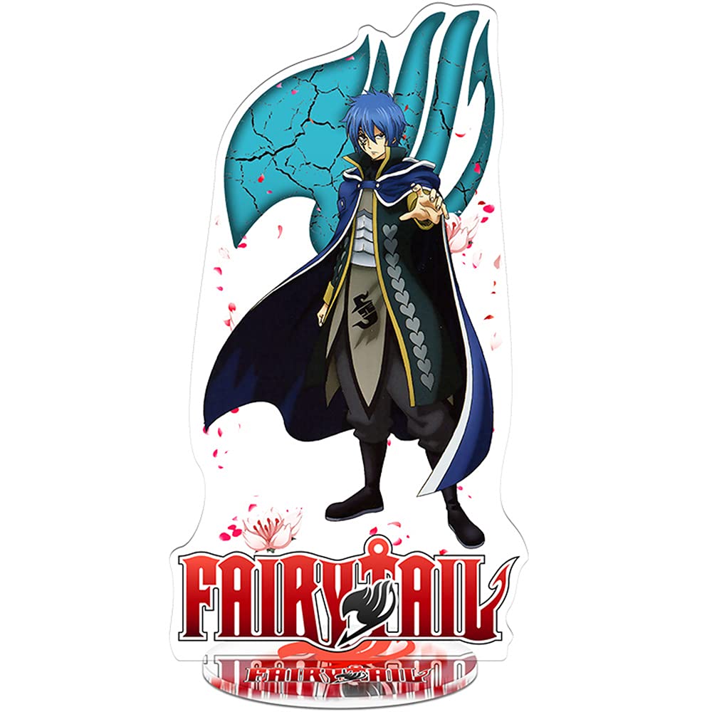 Fairy Tail Anime Standing Figure - Clear Desk Decoration Stand with Miniature Action Figure for Office, Home, and Gaming Setup | Perfect Gift for Anime Fans