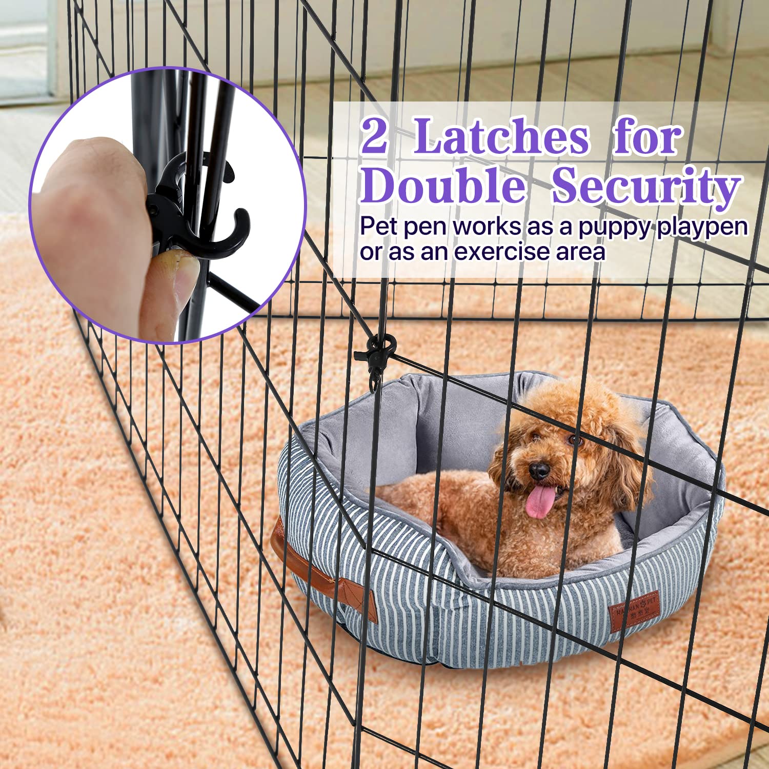Foldable Metal Dog Playpen - 8 Panel 24