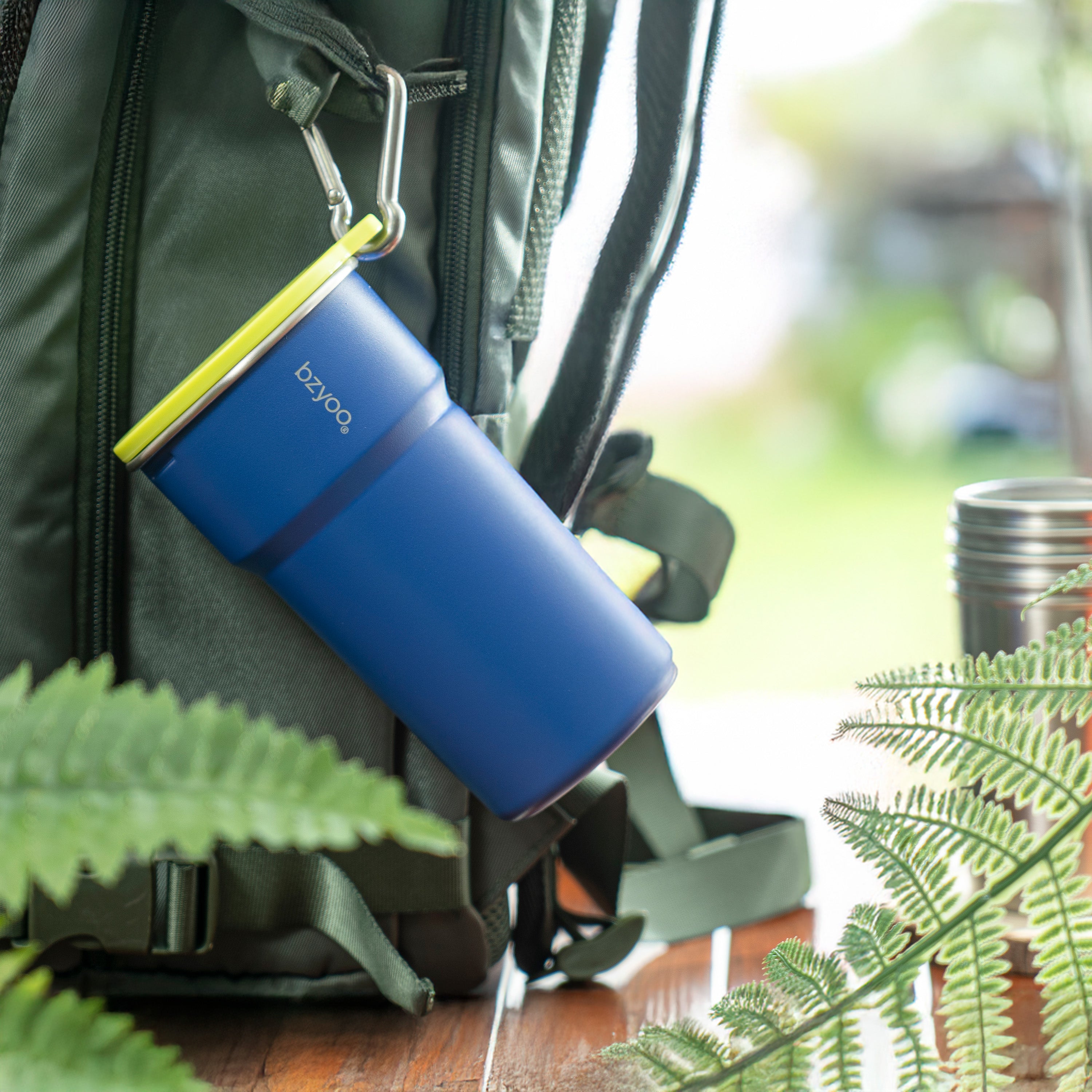Premium Stainless Steel Camping Cup Set with Hook - 3-Piece Nesting Design, Lightweight & Durable, Perfect for Backpacking, Hiking, and Outdoor Adventures (Blue)