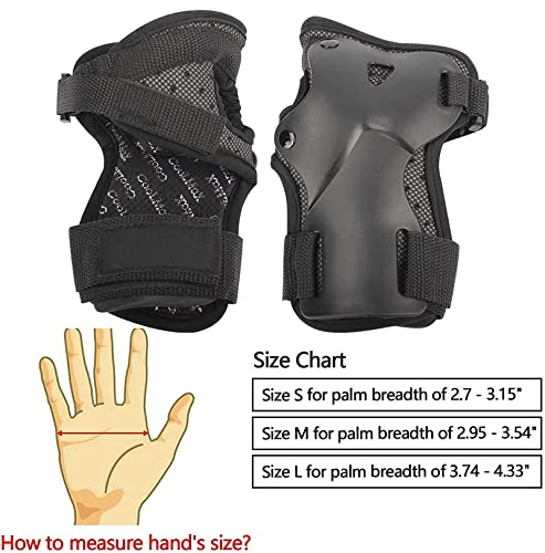 Adjustable Wrist Guards for Skating, Skiing, Biking & Scooter - Protective Palm Support Gloves for Men, Women, Teens & Adults - Sports Safety Gear for Injury Prevention (1 Pair) - Perfect for Skateboarding, Rollerblading, Snowboarding & Cycling Protection