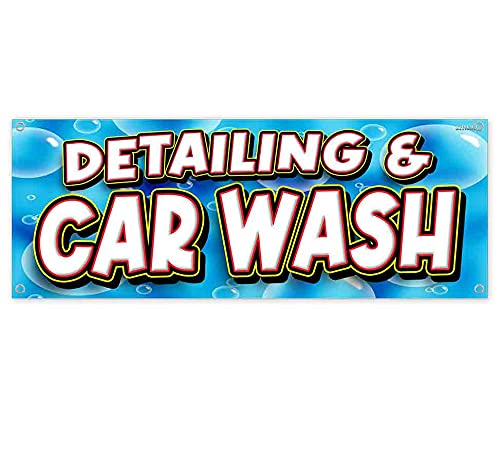 13 oz Heavy-Duty Vinyl Car Detailing & Wash Banner with Metal Grommets - Perfect for Auto Shops, Car Washes & Detailing Businesses