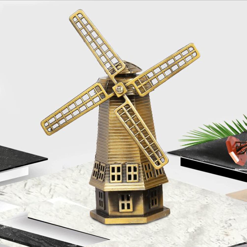 EXCEART Taipei 101 Copper Windmill Ornament - Handcrafted Christmas Decor, Netherlands Inspired Home Decoration for Holiday Tree, Gift & Souvenir Collection