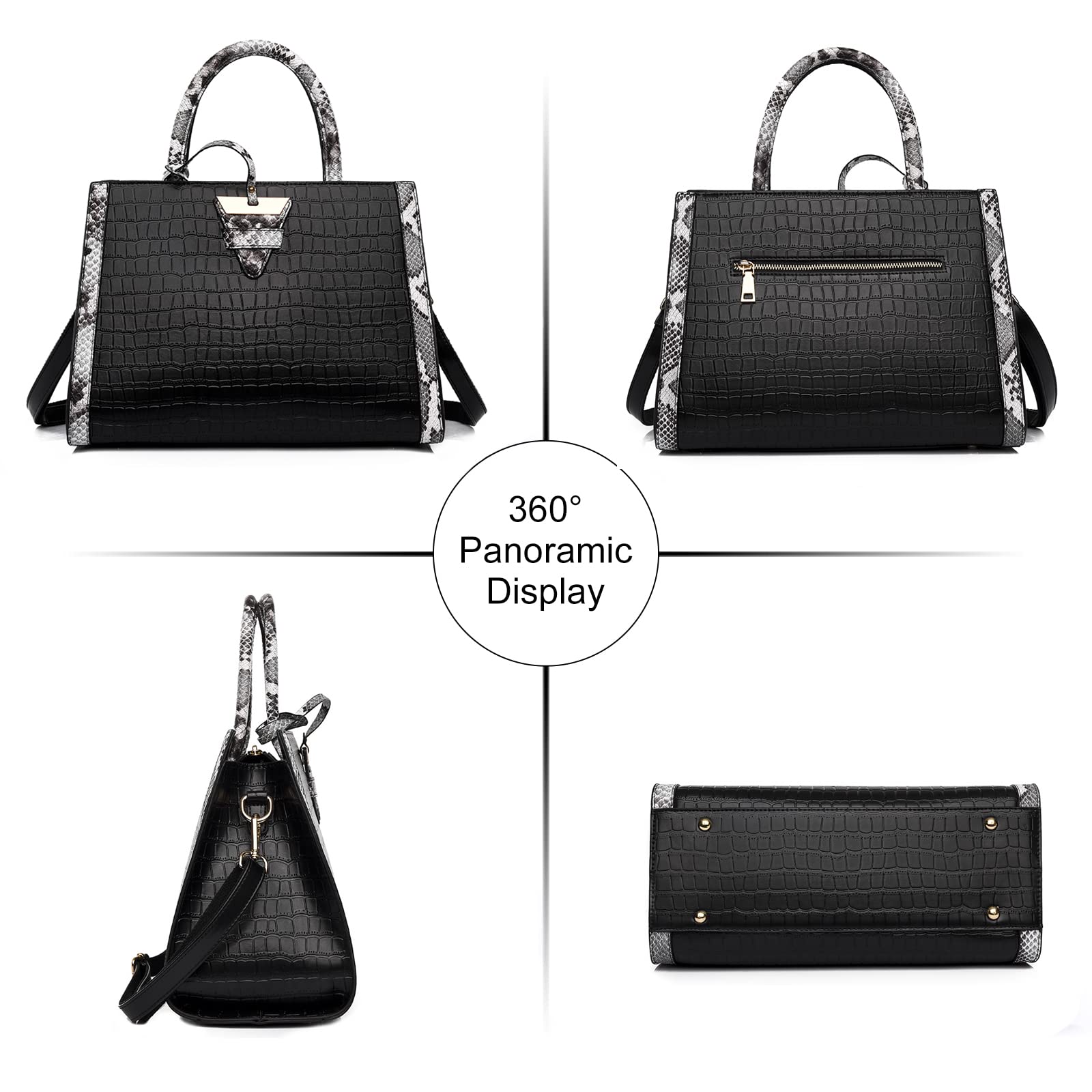 Luxury Vegan Leather Tote Bag for Women - Large Crossbody Designer Purse, Stylish Handbag for Work, Travel & Everyday Use