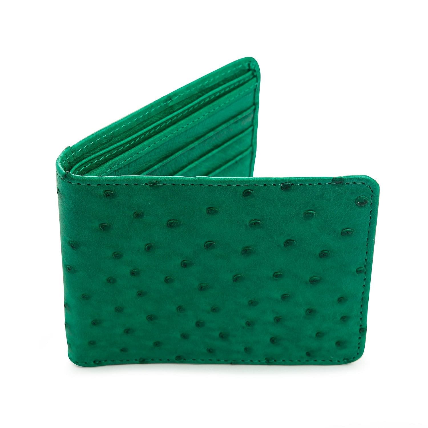 Genuine Ostrich Leather Wallet for Men - Premium Handmade Slim Bifold Wallet - Perfect for Everyday Carry, Business & Travel