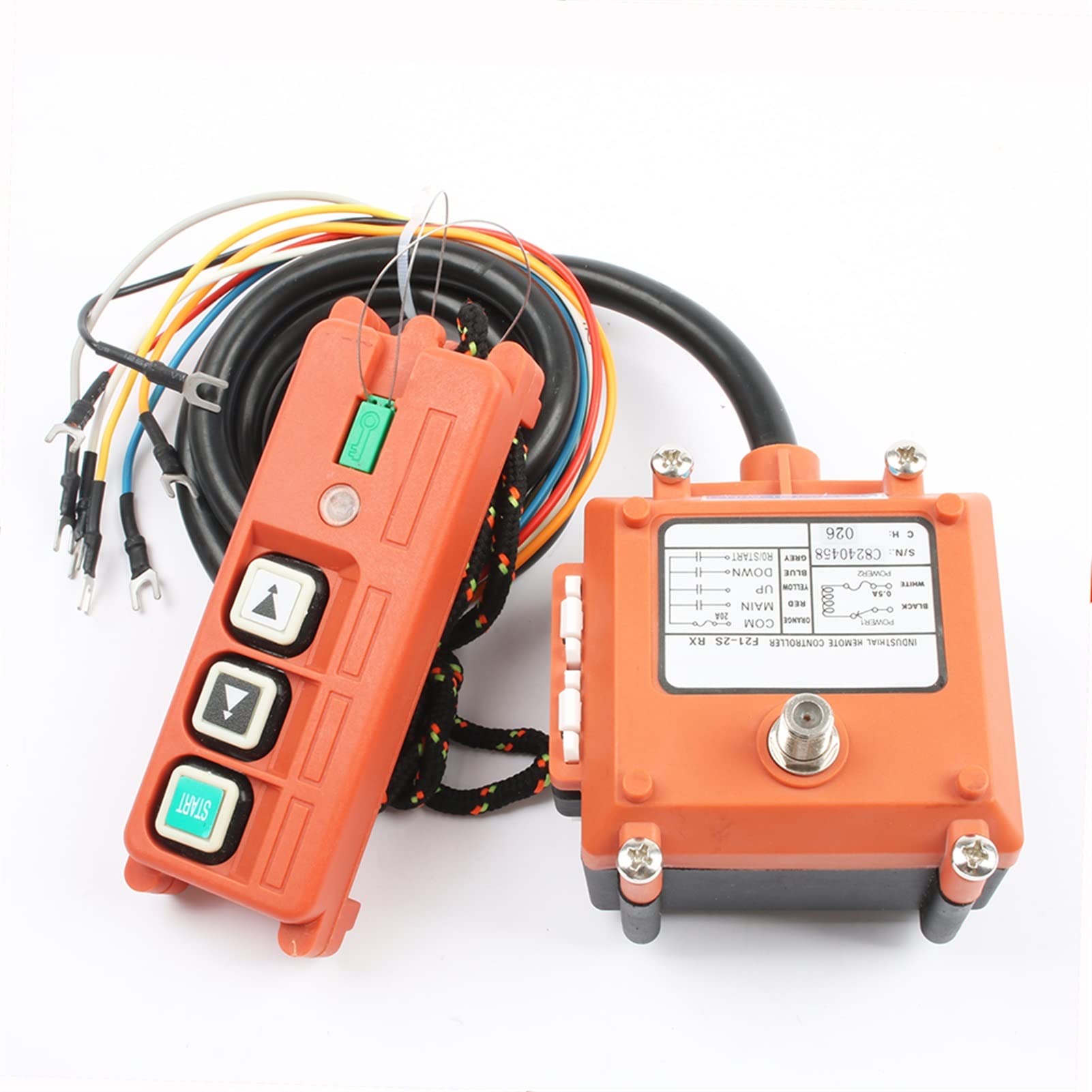 Wireless Industrial Remote Controller for Electric Hoist & Winding Engine - UHF 425-446Mhz, AC 110V - F21-2S Radio Switch for Sandblasting & Heavy Machinery Operations