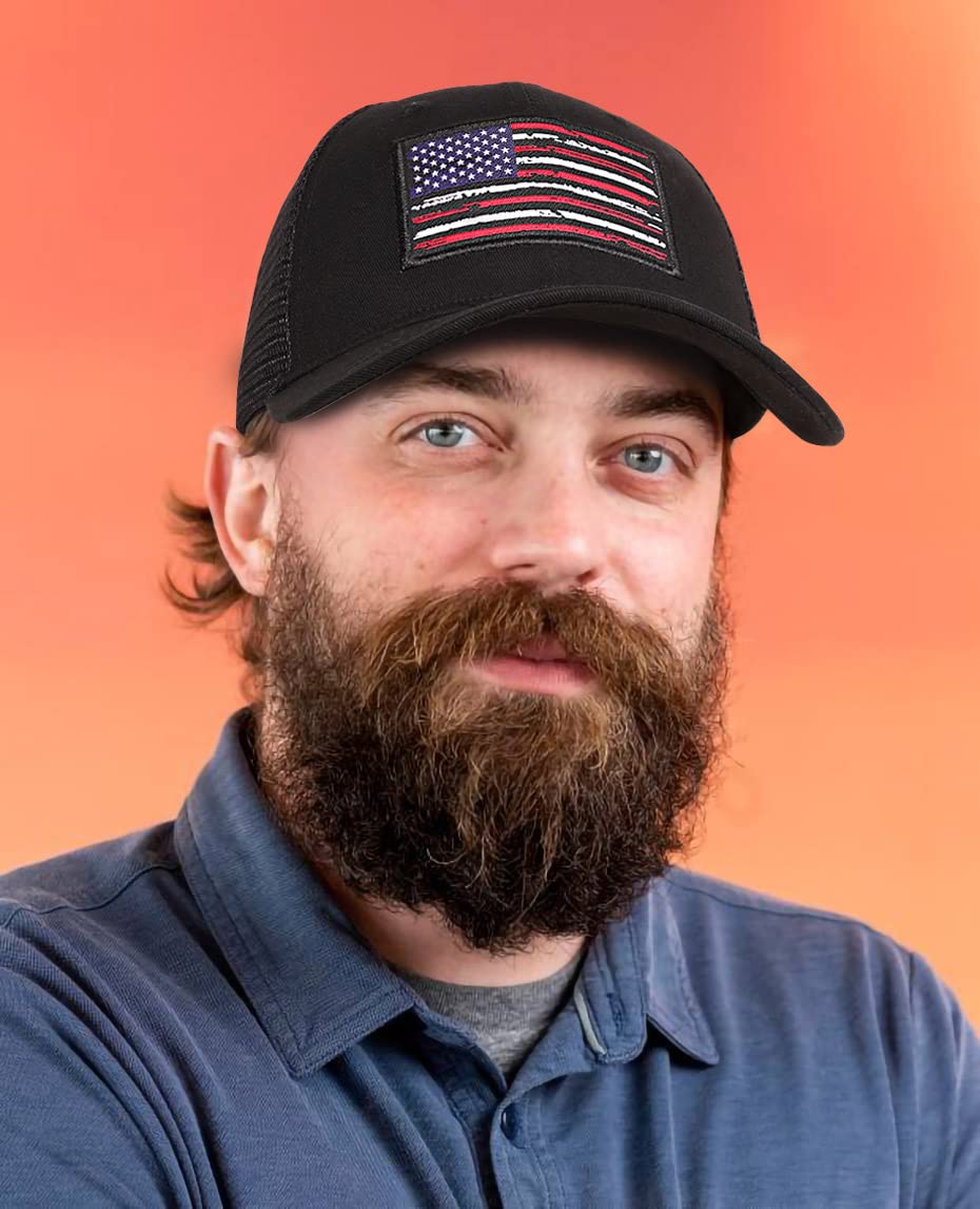 USA Flag Baseball Cap for Men & Women - Adjustable Snapback Trucker Hat with Patriotic American Flag Design - Perfect for Outdoor Activities, Sports & Casual Wear