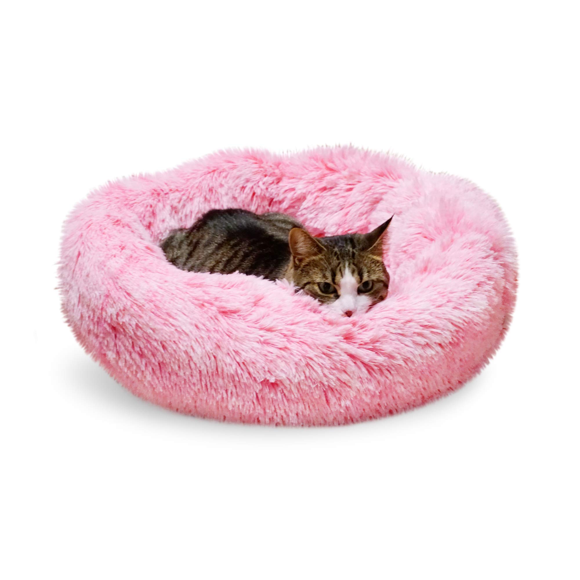 **Whiskers & Friends Orthopedic Washable Cat Bed - Soft Fluffy Round Pet Bed for Small to Large Cats & Dogs - Calming Indoor Pet Furniture for Kittens & Small Dogs (Perfect for Living Room, Bedroom & Travel)**