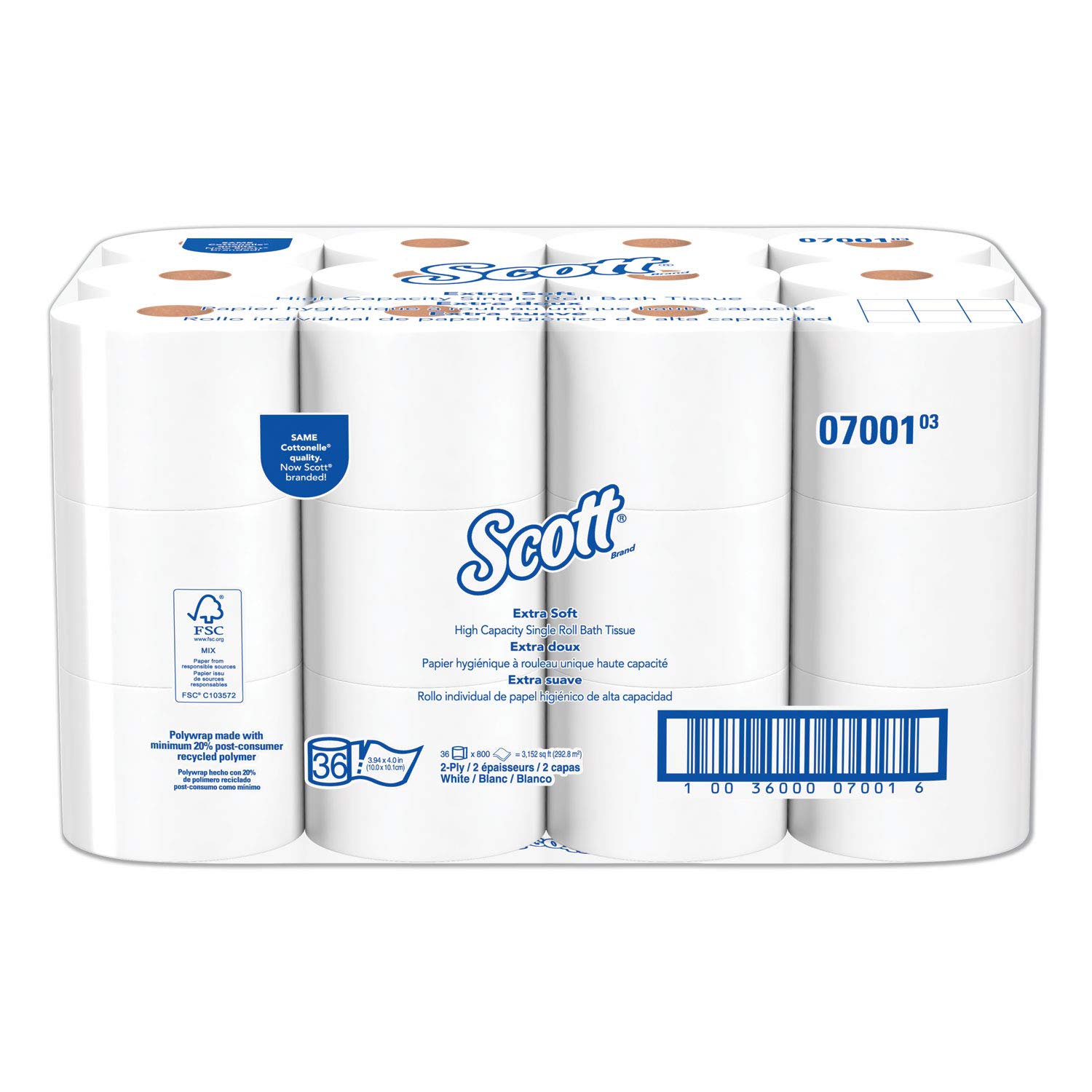 Cottonelle Ultra Comfort Coreless Toilet Paper, 2-Ply Soft Bath Tissue, 36 Rolls (Pack of 1) - Gentle & Strong for Everyday Use in Home, Office, or RV