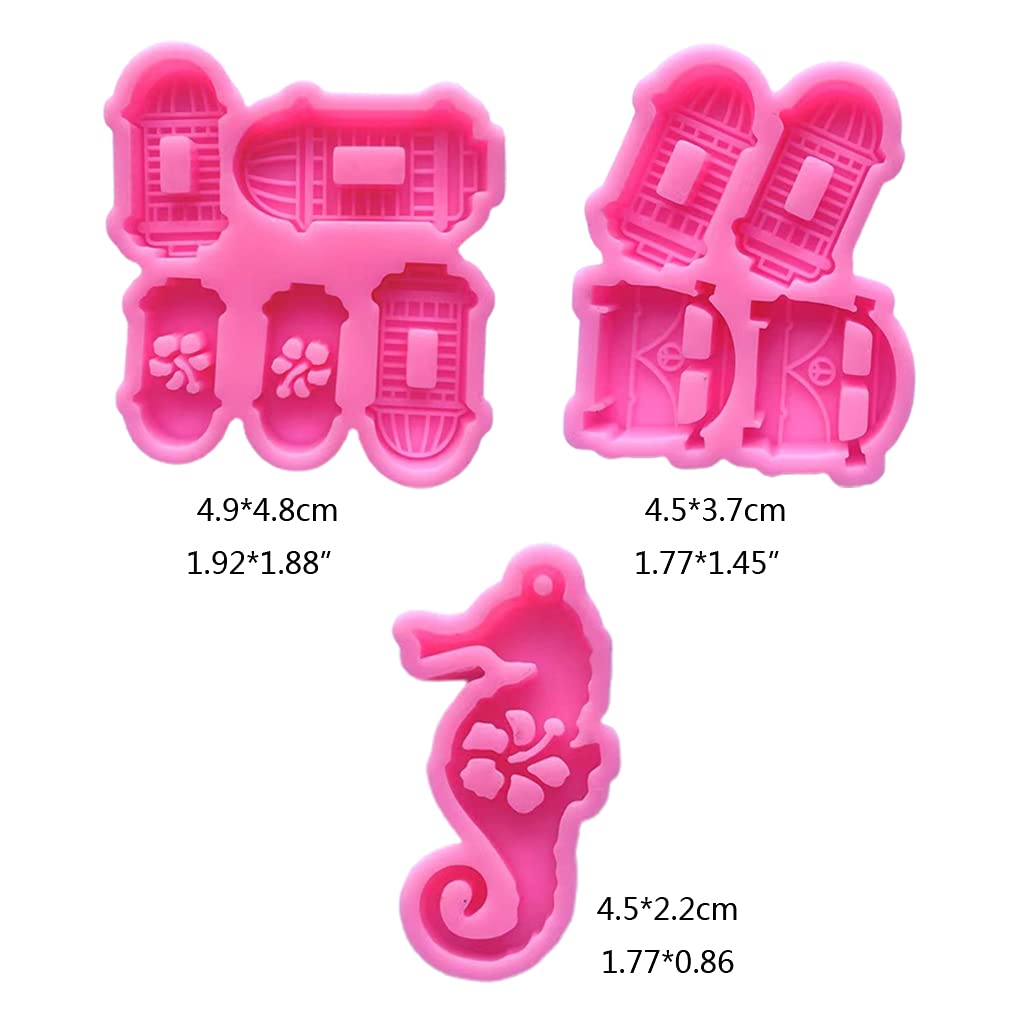 Castle Car & Seahorse Epoxy Resin Silicone Mold - DIY Keychain Pendant Jewelry Making Kit for Handmade Crafts, Home Decor & Gifts | Perfect for Resin Art, DIY Projects & Unique Decorations