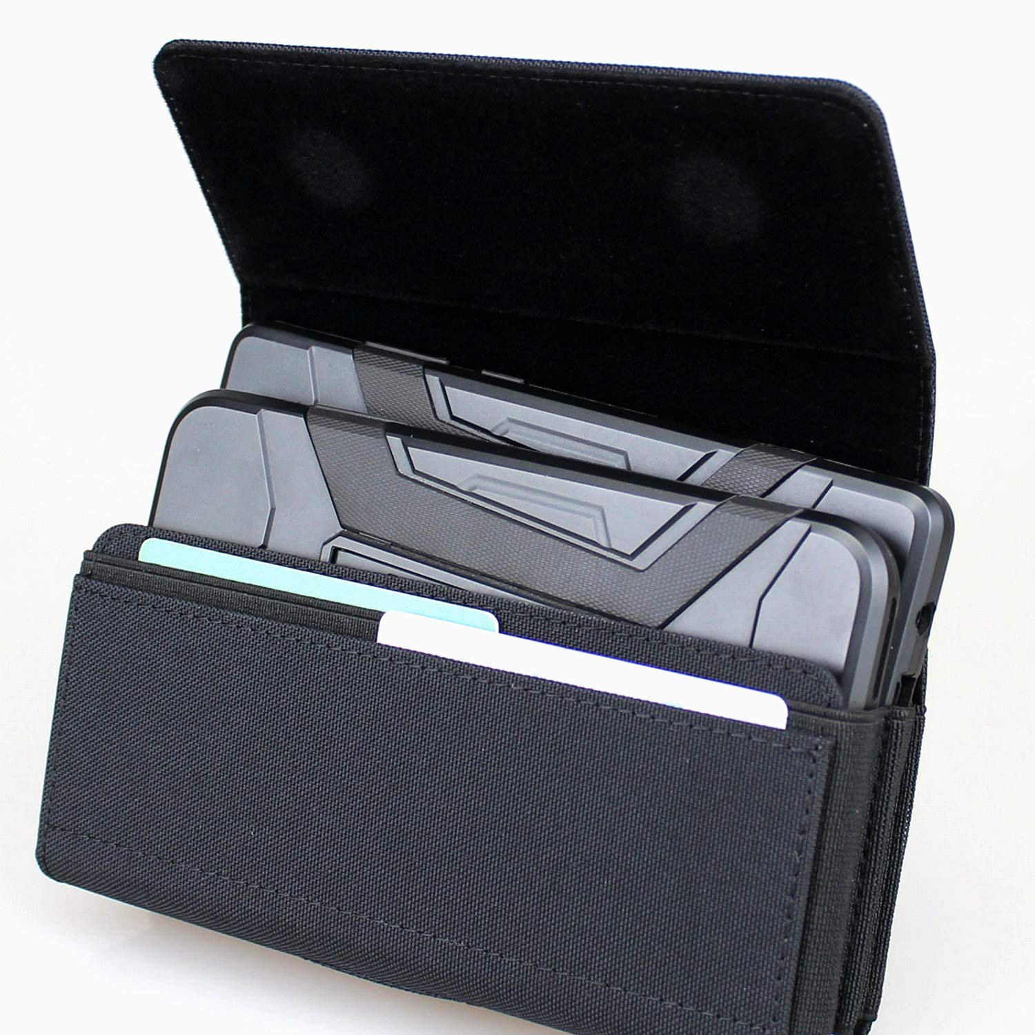 Aubaddy Dual Phone Holster Pouch - Belt Clip Case for 2 Phones - Compatible with iPhone 16/15/14/13/12/11 Pro Max/Plus & Samsung Galaxy S23/S22/S21/S20 Ultra/Plus/Fe (Large Size) - Perfect for Work, Travel, Hiking & Outdoor Activities