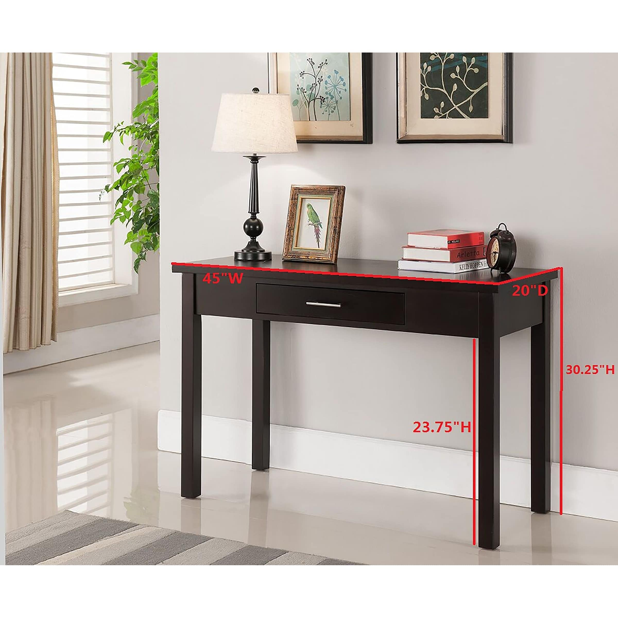 Black Desk - Modern Minimalist Home Office Desk for Small Spaces, Study & Work | Sturdy Writing Table for Students & Professionals | Perfect for Apartments, Dorms & Workspaces