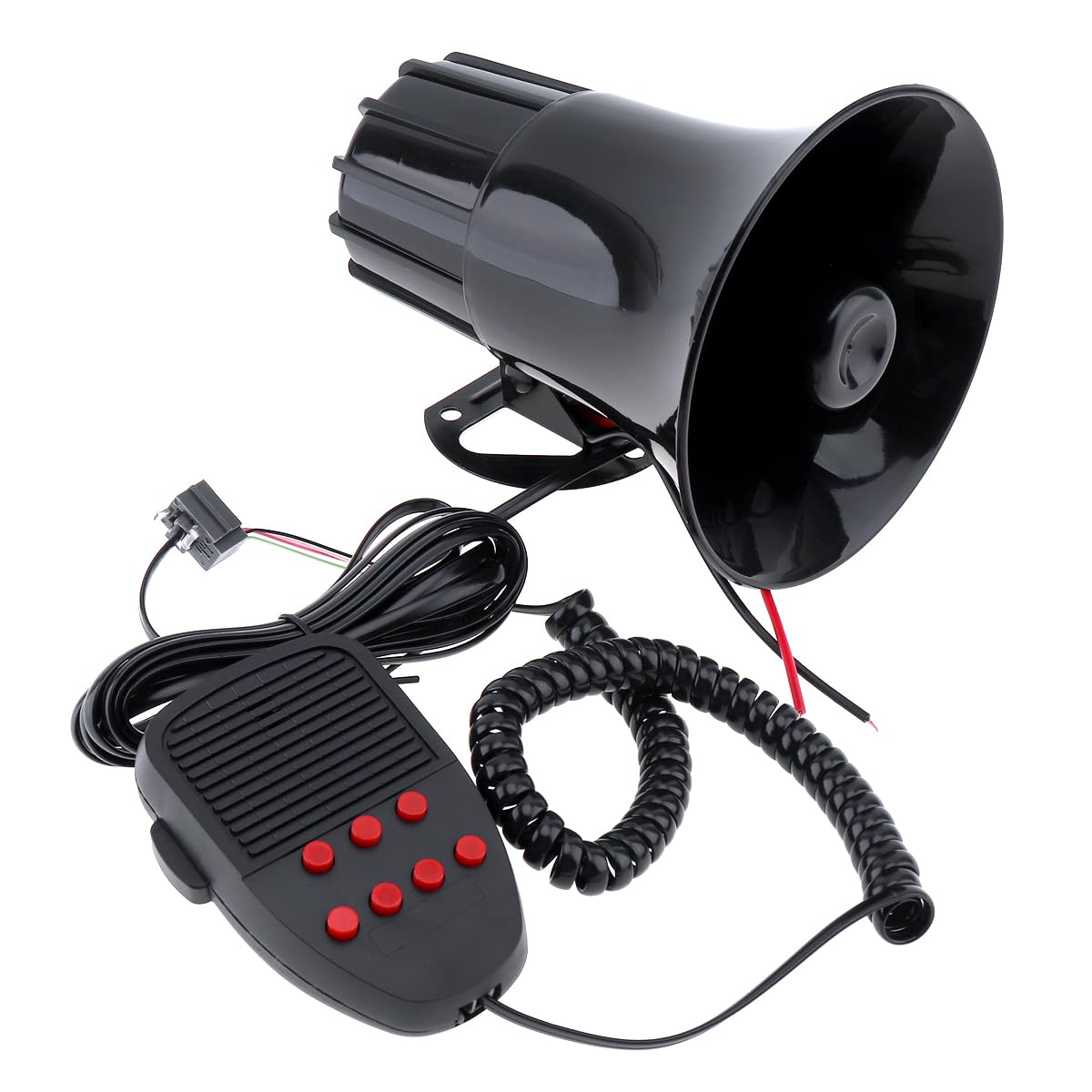 12V 100W Loud 105dB Wired Alarm Siren Horn with MIC - 7 Sound Modes for Cars, Trucks & Emergency Vehicles | Perfect for Security Alerts, Safety Warnings & Emergency Situations