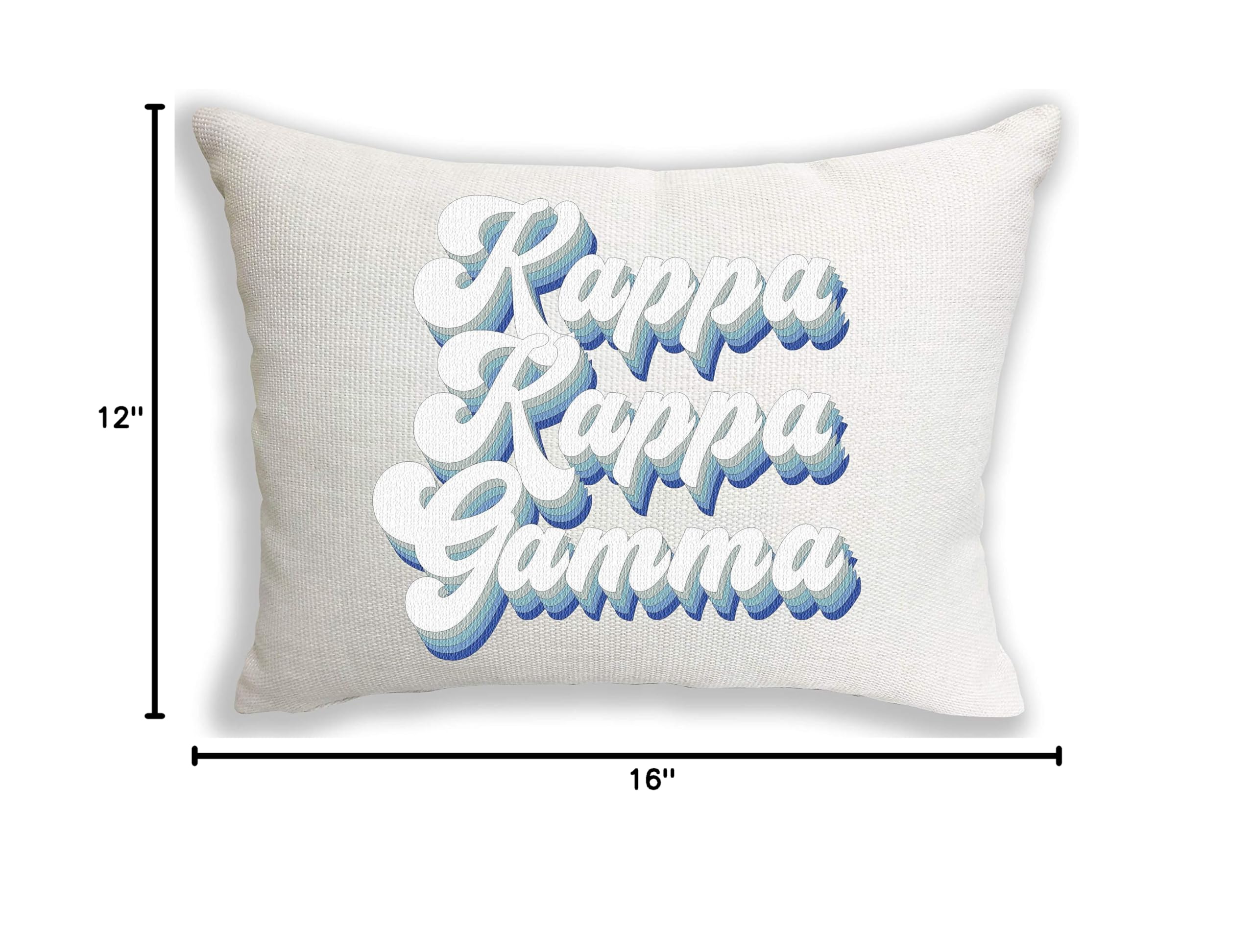 Kappa Kappa Gamma Sorority Throw Pillow - 12x16 Inch Retro Greek Letter Lumbar Pillow for Dorm, Bedroom & College Decor