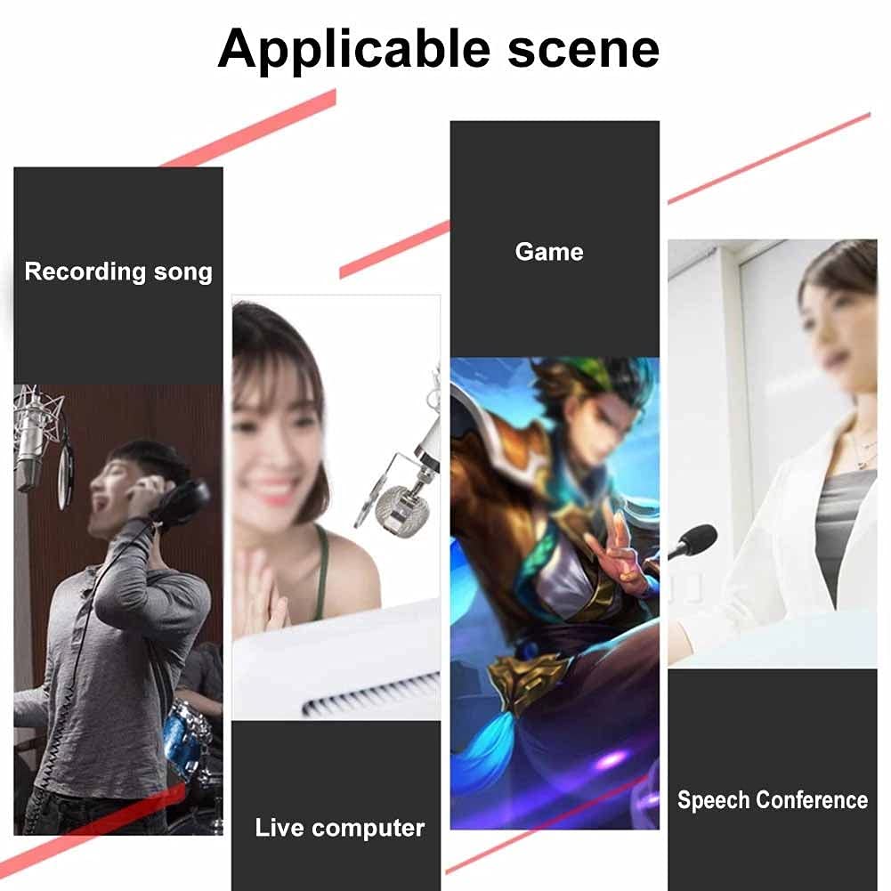 V8 Audio USB External Sound Card with Headset Microphone - Plug & Play for PC, Laptop, Phone - Perfect for Live Streaming, Podcasting, Gaming & Online Meetings