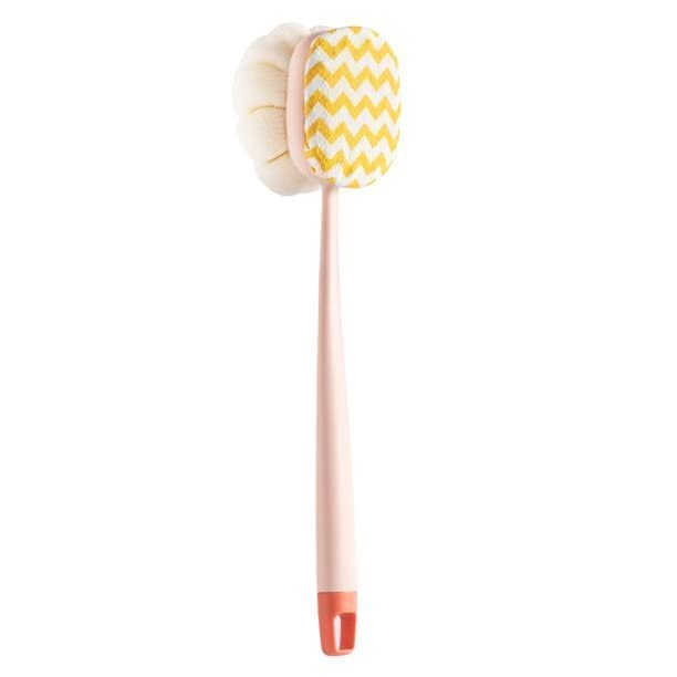 Kriaex Long Handle Bath Brush for Elderly - Double Sided Shower Scrubber with Detachable Head, Exfoliating Body Brush for Men & Women - Ideal for Back Scrubbing, Spa Days and Hard-to-Reach Areas