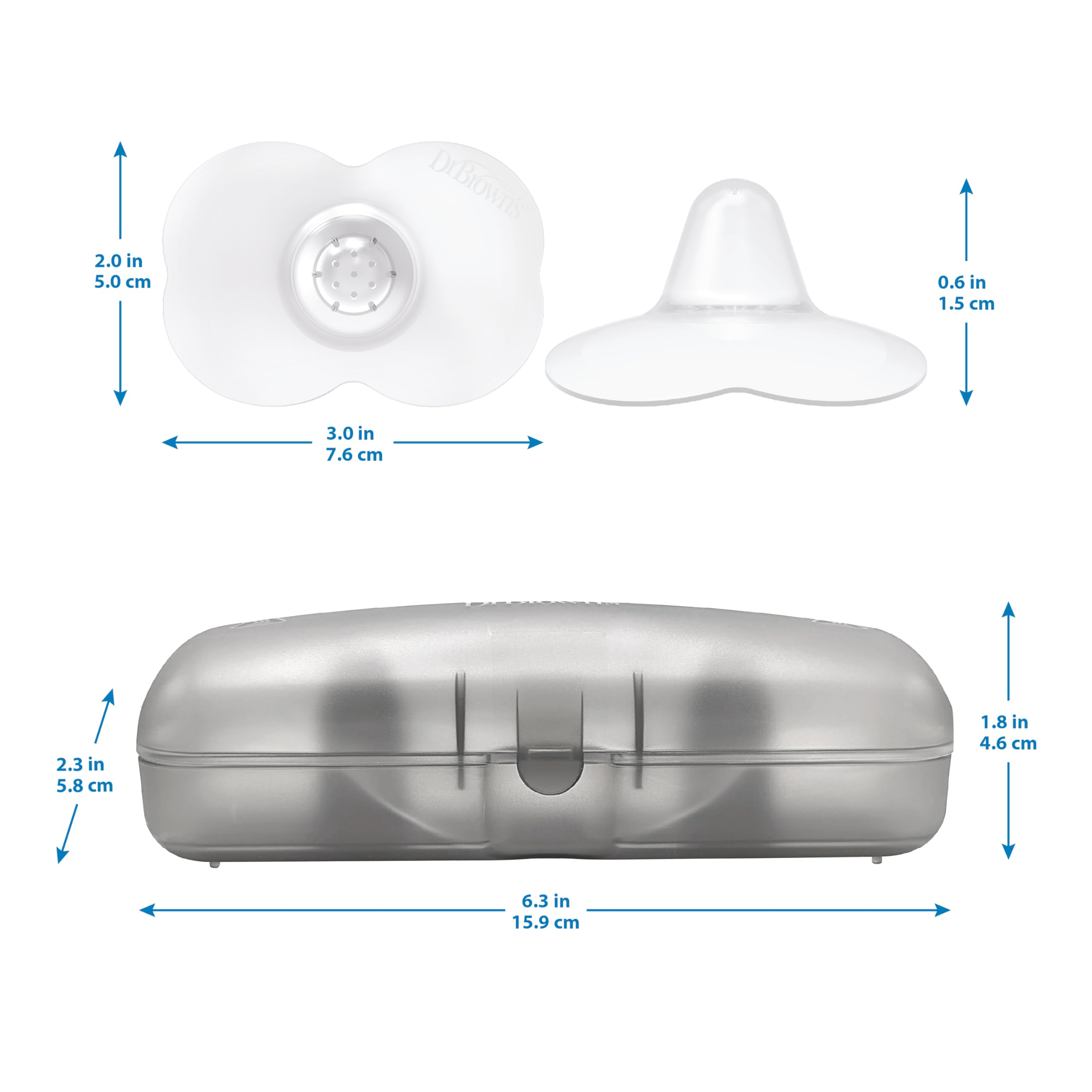 Dr. Brown's Butterfly Breastfeeding Nipple Shields - 20mm Size 1 for Sore, Flat or Inverted Nipples - Helps with Latching Difficulties - Includes Microwave Sterilizer Carrying Case - Perfect for New Moms and Breastfeeding Comfort at Home or On-the-Go