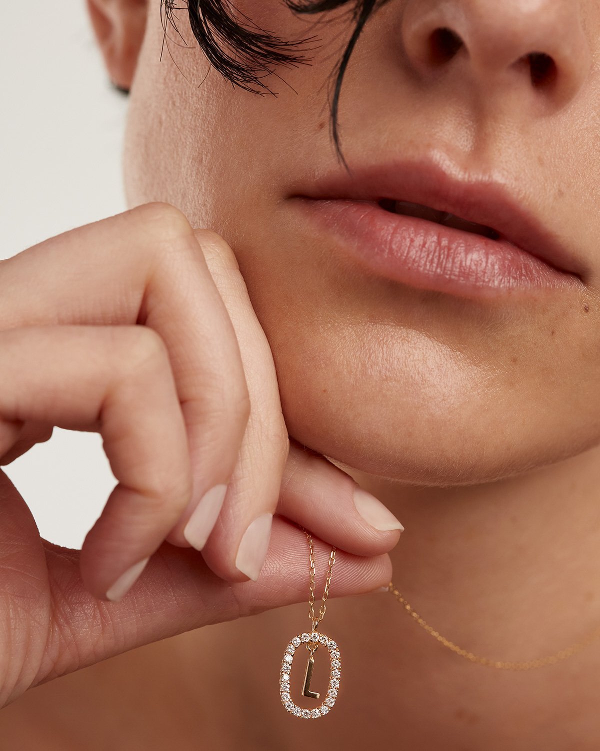 Elegant GRID 6 Diamond & 14K Yellow Gold Initial Letter Necklace - Perfect for Birthdays, Anniversaries & Valentine's Day Gifts