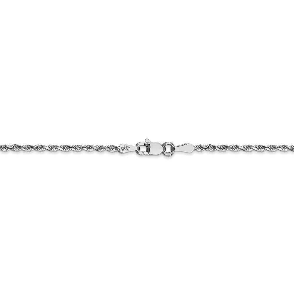 1.85mm 10K White Gold Diamond-Cut Quadruple Rope Chain Anklet Bracelet for Women - Elegant Ankle Jewelry for Parties, Weddings & Everyday Wear