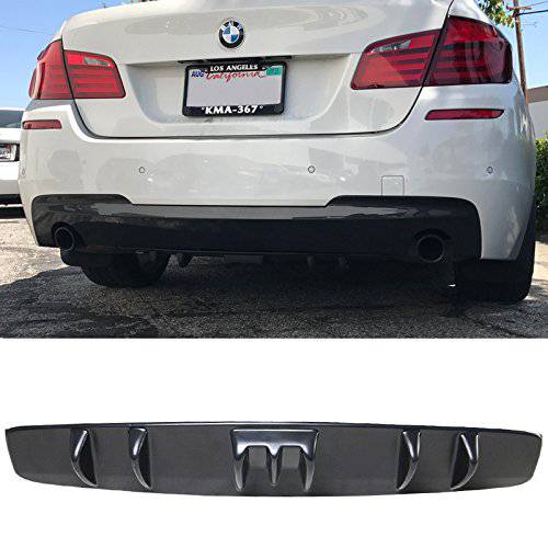 Universal Rear Diffuser V5 Style - Unpainted Black ABS Plastic Splitter Spoiler Valance Under Lip Body Kit for Cars | Enhances Aerodynamics & Sporty Look | Perfect for Street Racing & Car Shows