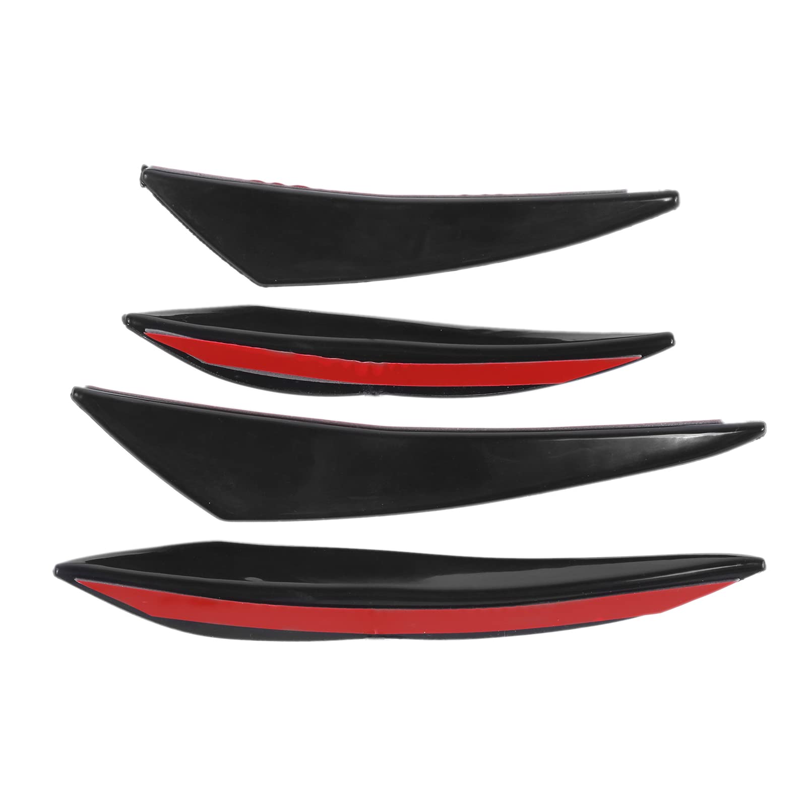 Universal Car Front Bumper Spoiler Lip - 4 Pack Glossy Black Rubber Air Dam for Vehicle Modification | Enhance Style & Aerodynamics for Sedans, Coupes, and Sports Cars