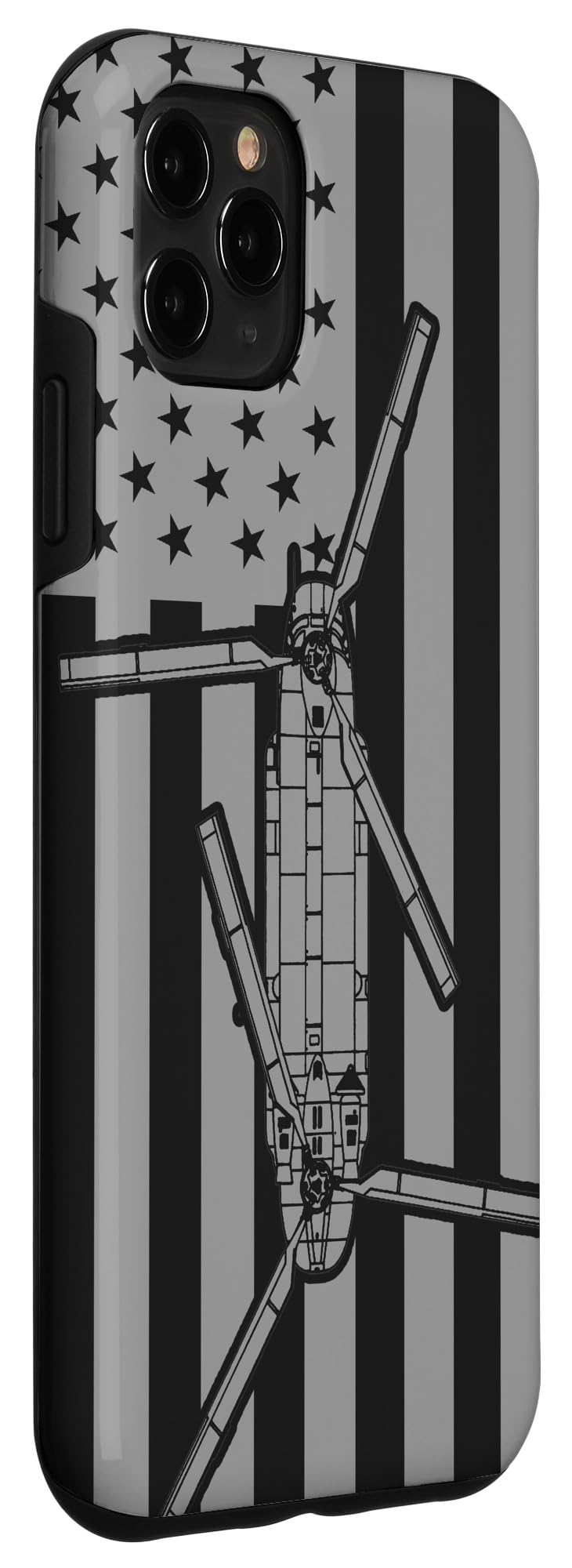 iPhone 11 Pro Max Case - CH-47 Chinook Helicopter & American Flag Design | Durable Protective Cover for Military Enthusiasts & Patriotic Style | Perfect for Outdoor Adventures, Travel & Daily Use