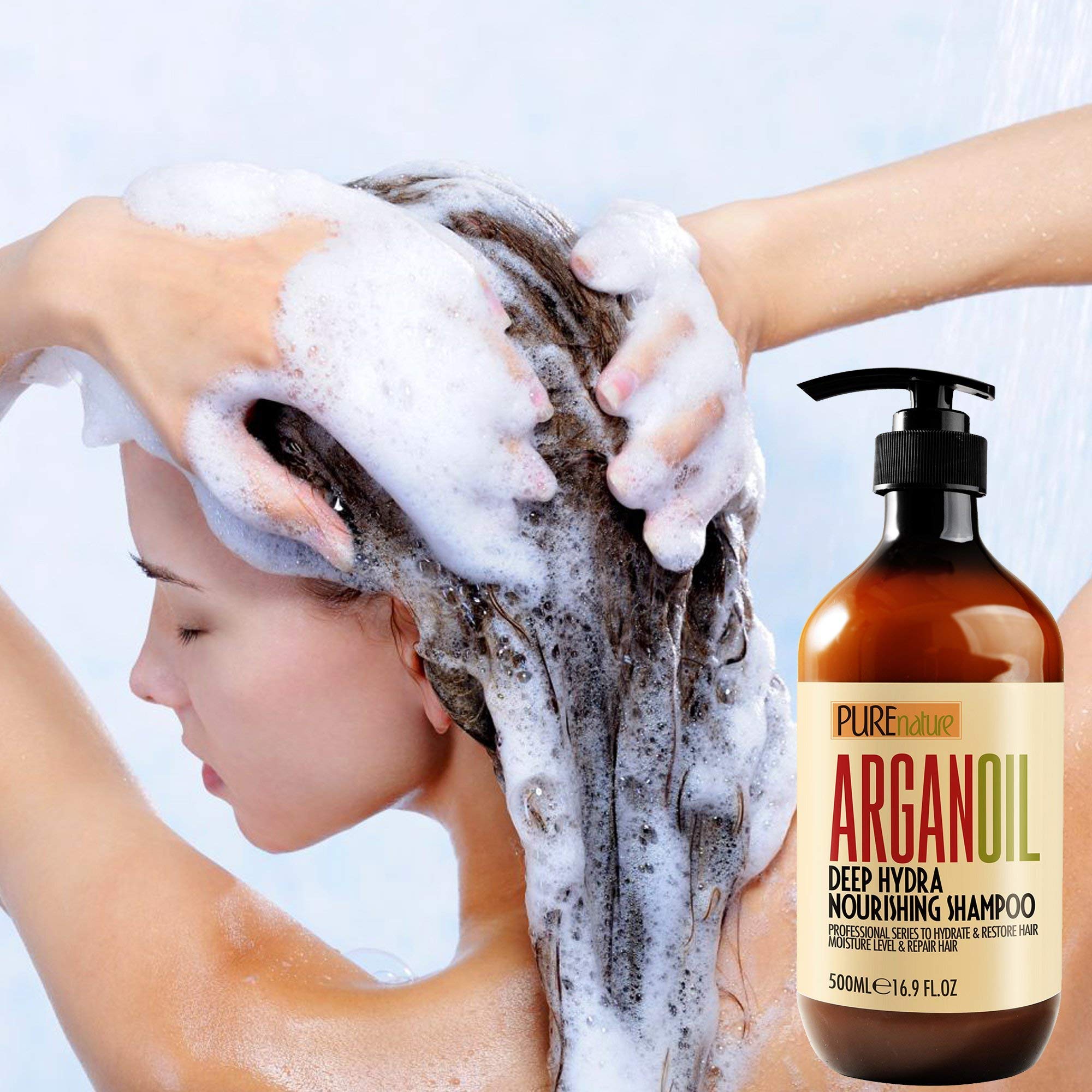 Pure Moroccan Argan Oil Shampoo & Conditioner Set for Hair Repair - Sulfate Free, Hydrating & Nourishing Hair Care Duo for Dry, Damaged Hair - Perfect for Daily Use & Salon Quality Results at Home