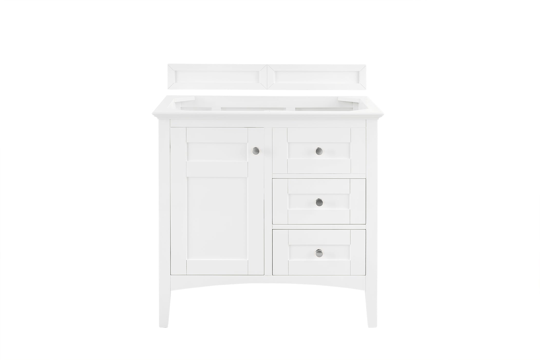 Palisades 36 Inch Single Bathroom Vanity Set with Bright White Cabinet & 3CM Gray Expo Quartz Countertop - Perfect for Modern Master Bathrooms & Guest Bath Remodels
