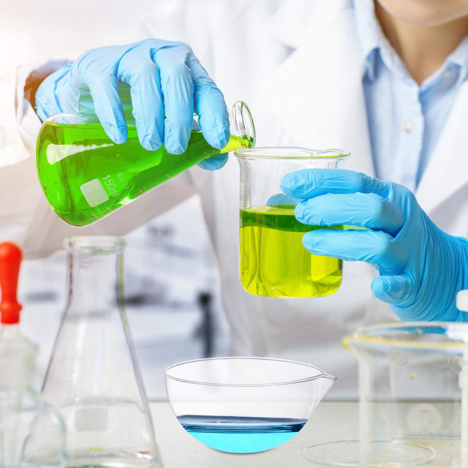Baluue Lab Bowls 2 Pcs - High-Quality Glass Evaporating Dishes for Chemistry Labs, Scientific Experiments & Classroom Use - Durable Laboratory Supplies for Evaporation, Crystallization & Sample Preparation