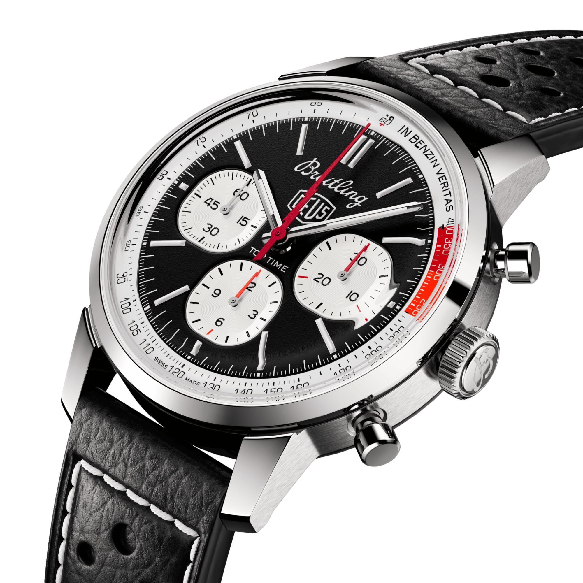 Top Time B01 Deus 41mm Black Leather Strap Watch - Perfect for Casual Wear, Business Meetings & Outdoor Adventures