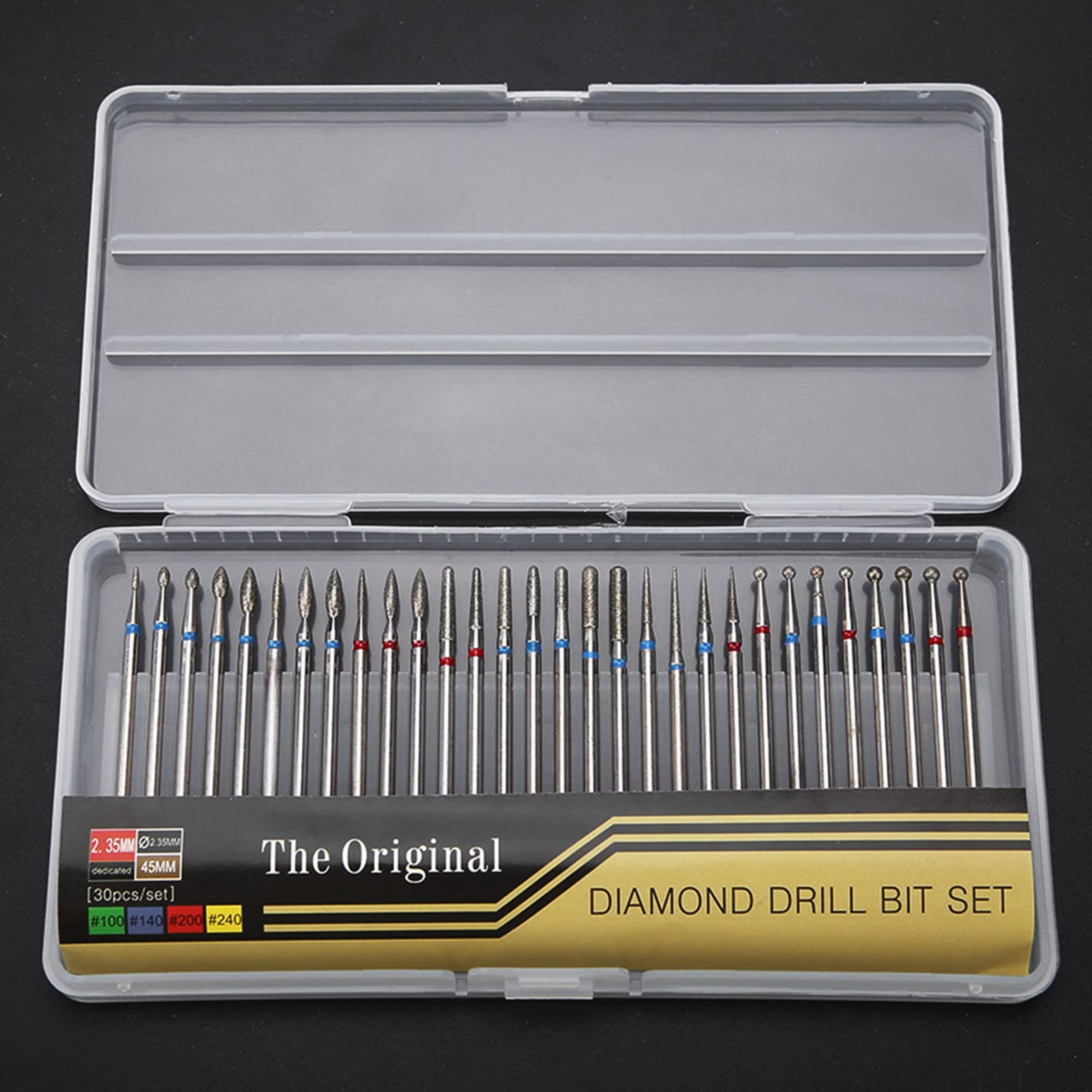 ANKROYU 30 Pcs Diamond Coated Nail Drill Bits Set - Professional Electric Rotary Nail File for Manicure & Pedicure, Grinding Burrs for Cuticle & Dead Skin Removal - Perfect for Salon & Home Nail Care