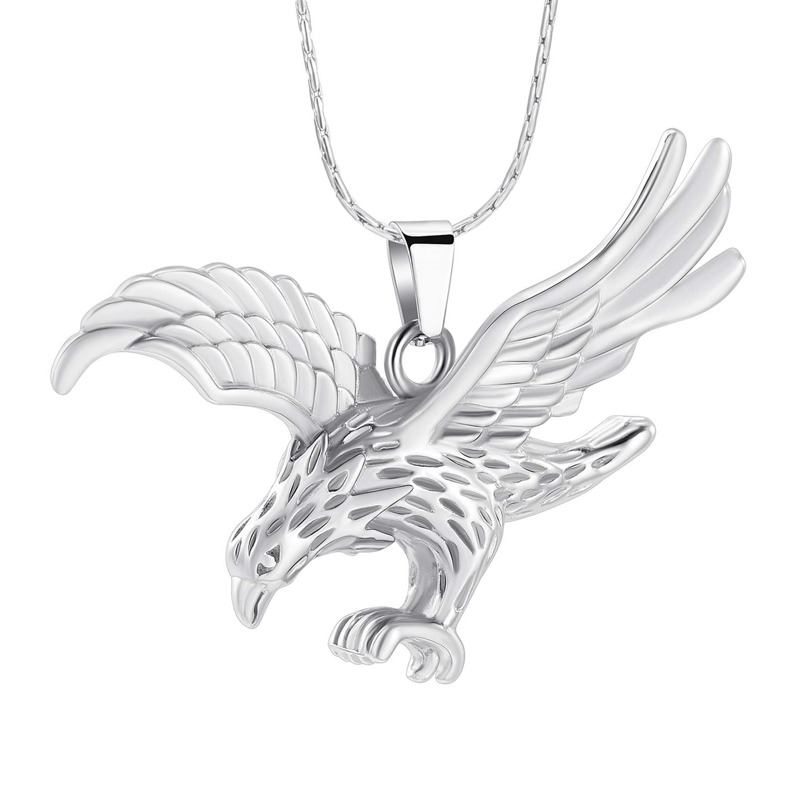 Stainless Steel Eagle Cremation Jewelry for Ashes - Memorial Urn Necklace for Loved Ones & Pets
