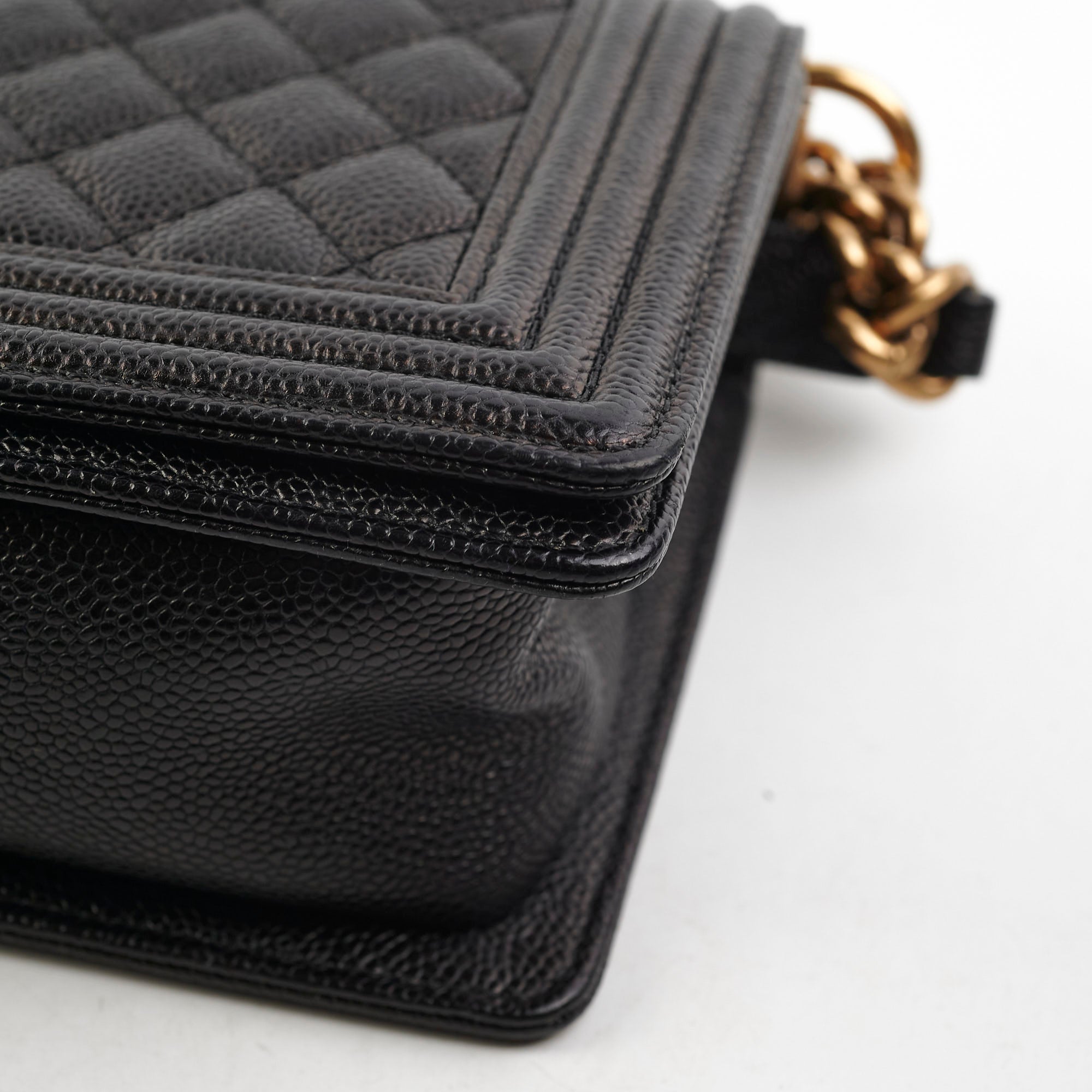 Chanel Old Medium Caviar Boy Bag Black 20 Series - Luxury Crossbody Bag for Women, Perfect for Evening Parties & Date Nights