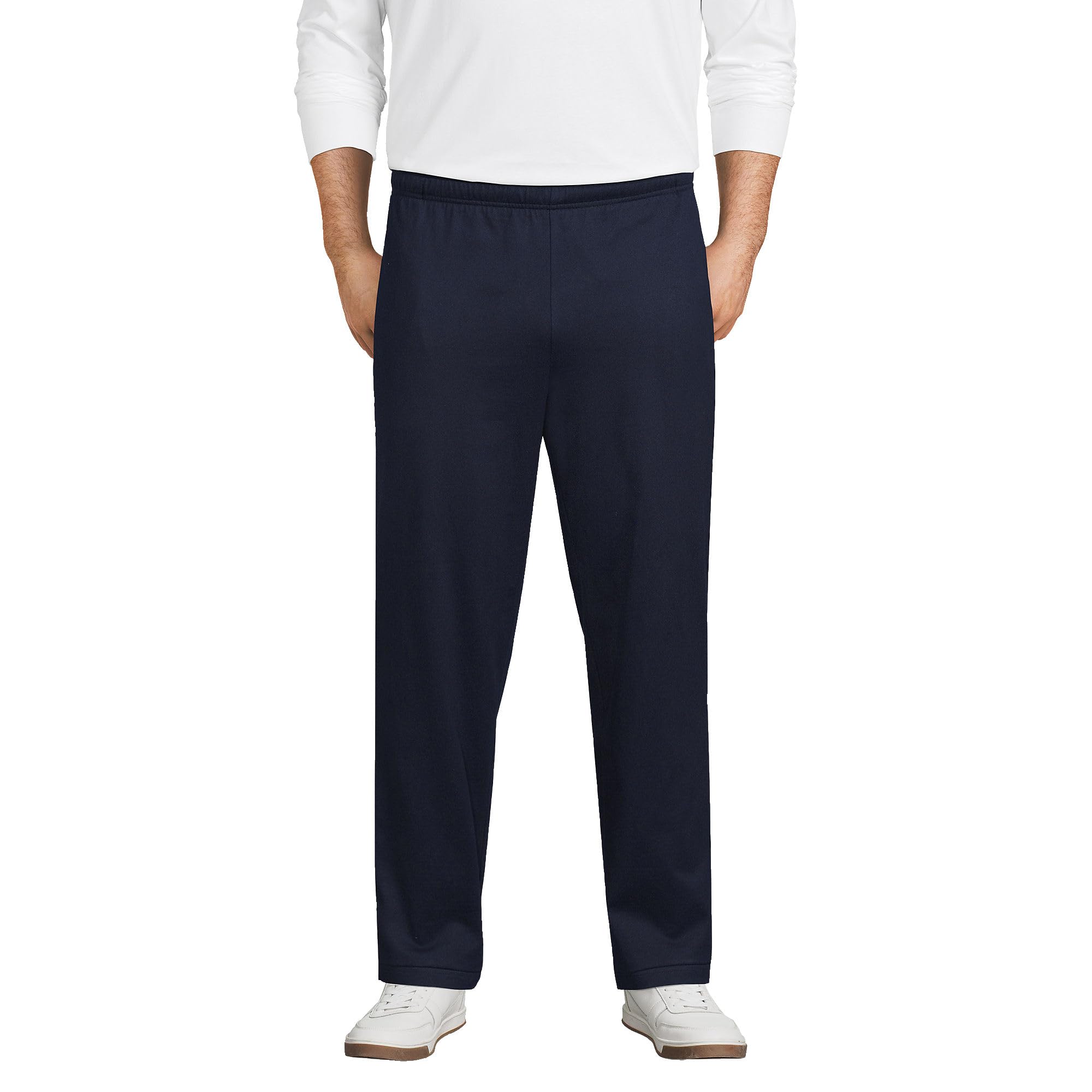 Lands' End Men's Jersey Knit Sweatpants - Comfortable Casual Lounge Pants for Relaxing at Home, Running Errands & Travel