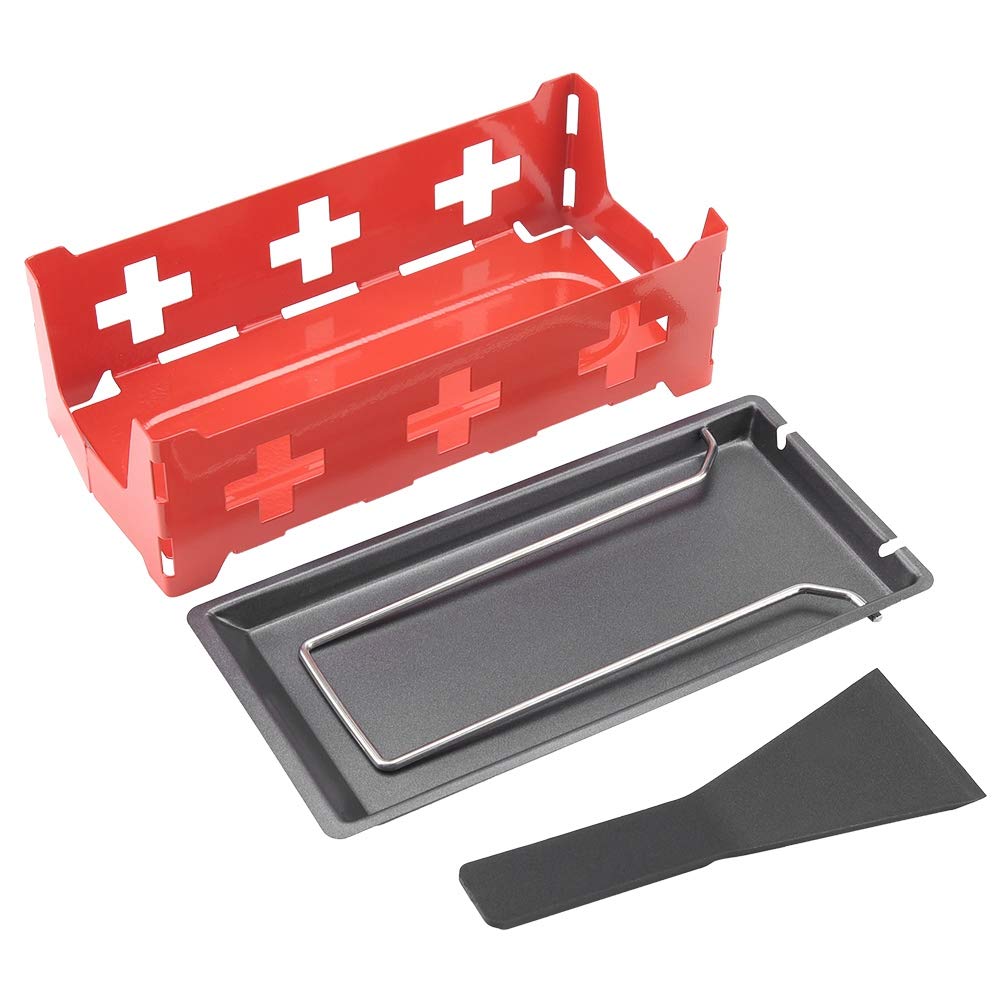 Non-Stick Cheese Raclette Rotating Baking Tray Set - Portable Stove Top Grill Pan for Home Kitchen, Camping & Party Cooking | Perfect for Cheese Melting, Meat Grilling & Family Gatherings