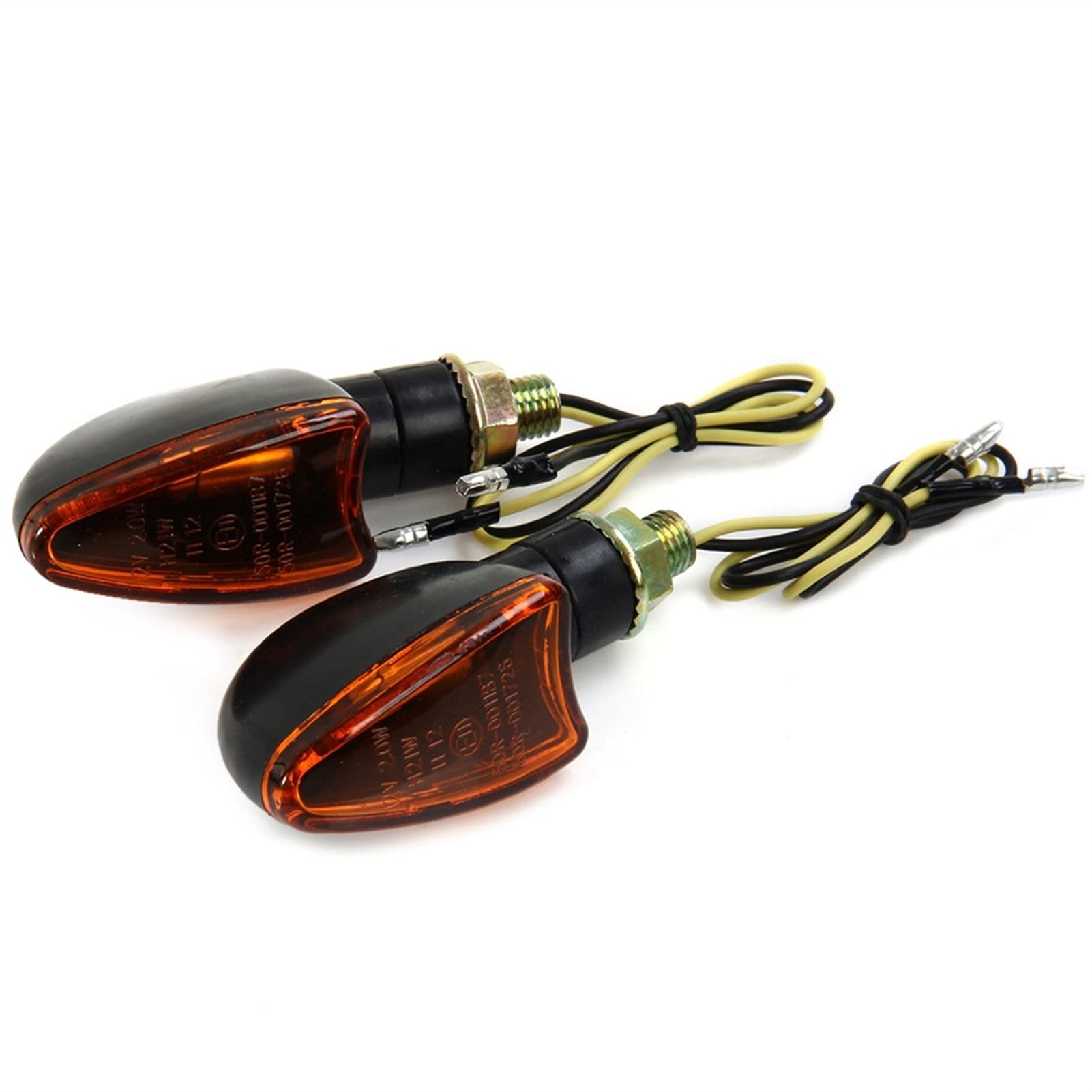 Universal 12V Motorcycle Turn Signal Light - Front/Back Flashing Halogen Blinker for Bike Safety (Yellow)