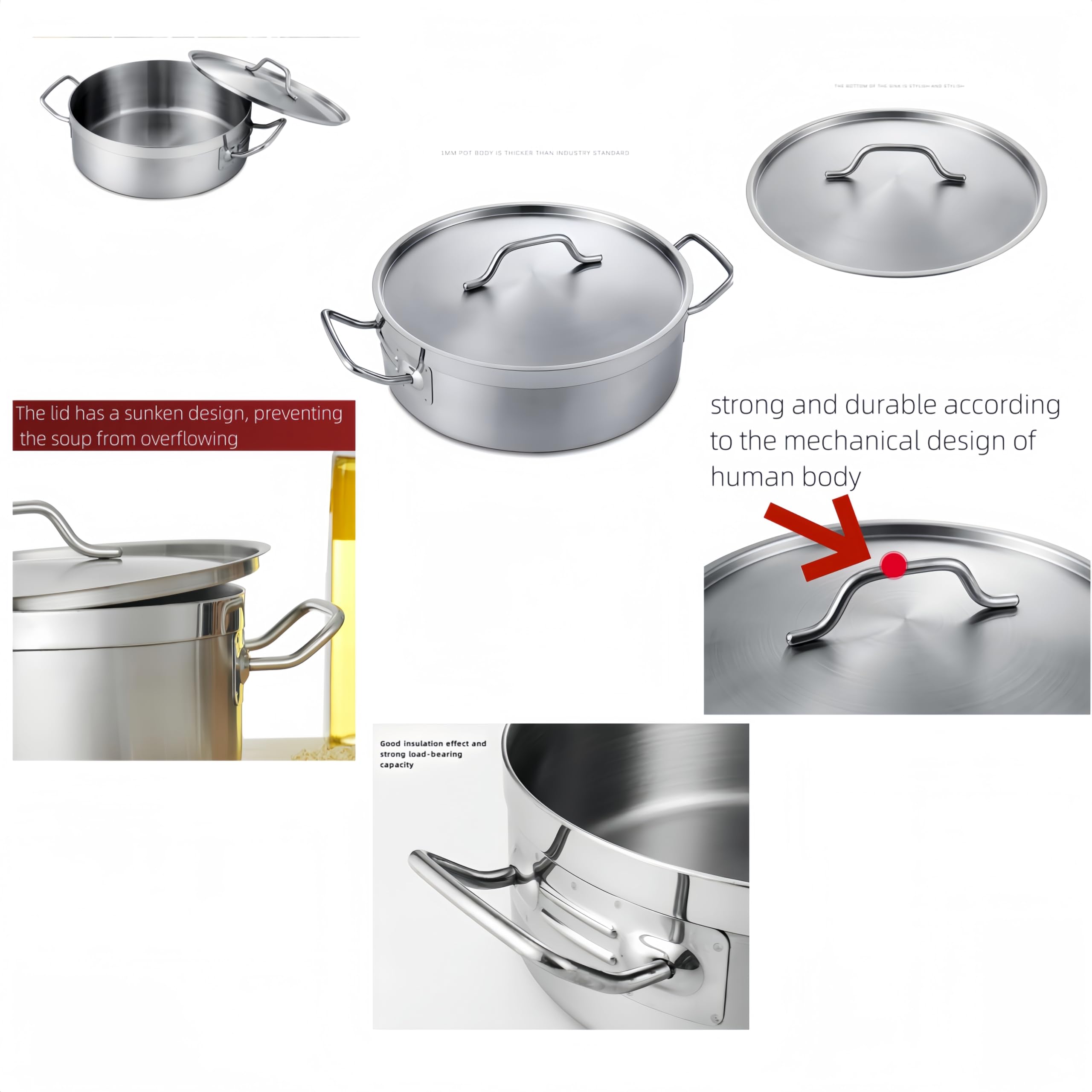 Premium Stainless Steel Soup Pot with Lid - 12 Quart Round Stock Pot for Cooking, Pasta & Soup | Induction Compatible, Oven & Dishwasher Safe | Heavy Duty Polished Design for Gas, Electric & All Heat Sources | Perfect for Home Kitchen, Restaurant & Catering Use (11.8