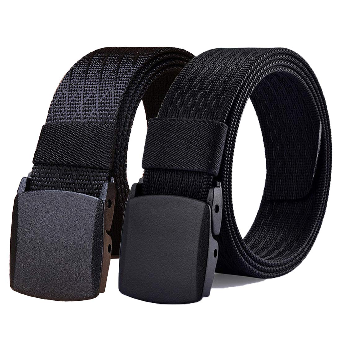 WYuZe Men's Nylon Web Belt - No Metal Nickel-Free Military Tactical Hiking Belt for Outdoor Adventures, Camping & Everyday Wear